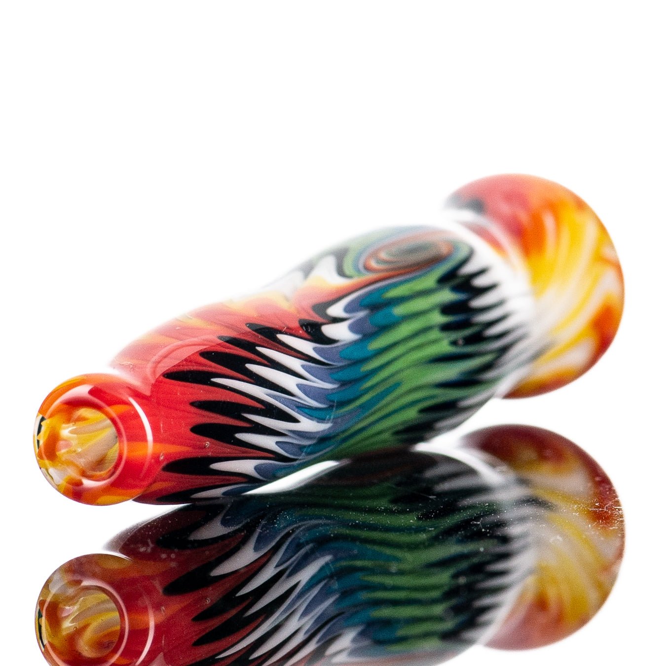 JMK Glass Rewig Chillum, clear glass smoking pipe with a simple design, compact and portable for personal use.