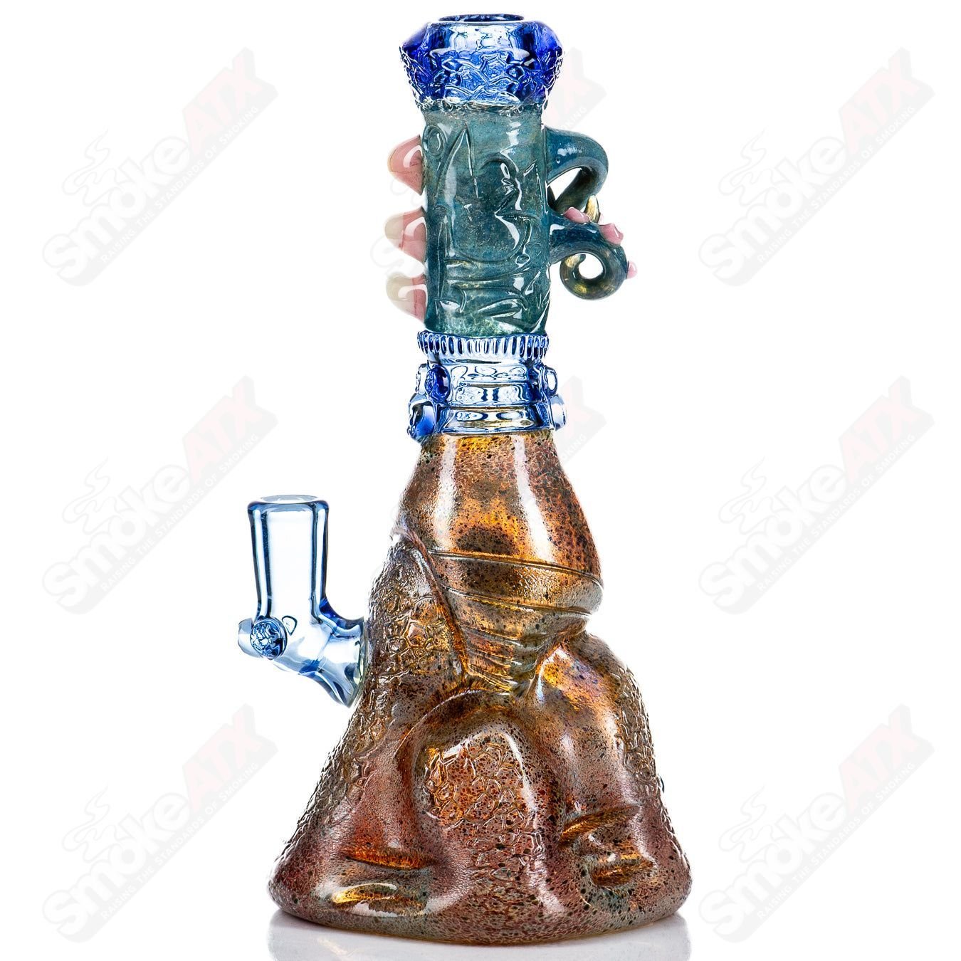 Salt Glass RipCurl Signed 2024 Heady Glass concentrate rig with colorful design and intricate glasswork.