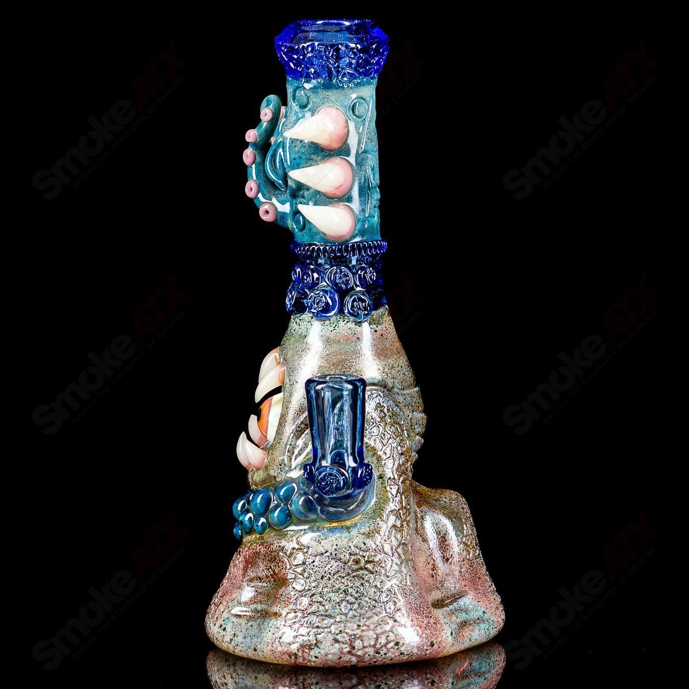 Salt Glass RipCurl Signed 2024 heady glass concentrate rig with intricate designs and vibrant colors.