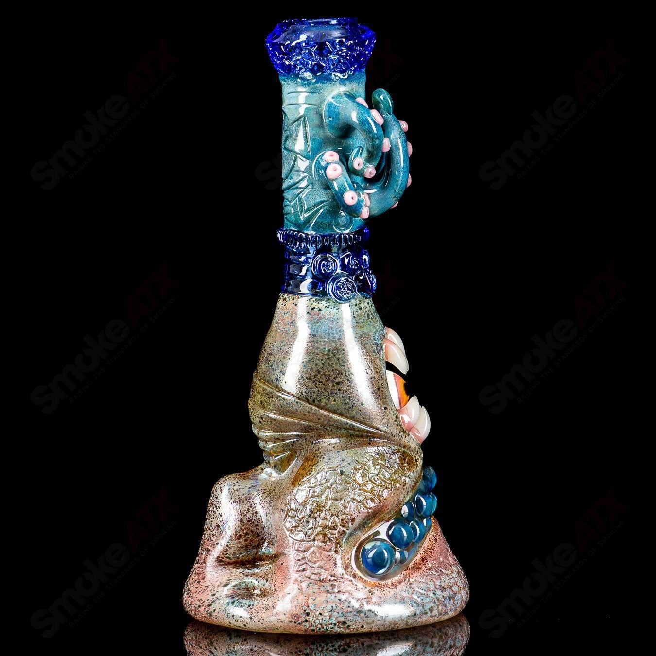 Salt Glass RipCurl Signed 2024 heady glass concentrate rig with intricate design and vibrant colors.