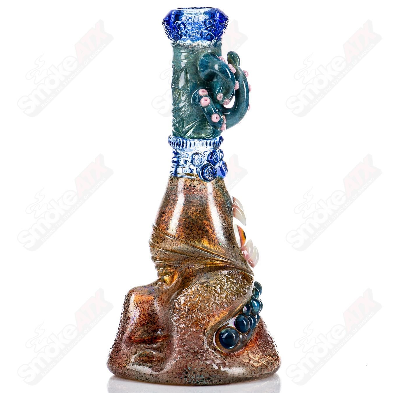 Salt Glass RipCurl Signed 2024 Heady Glass concentrate rig with intricate design and vibrant colors.