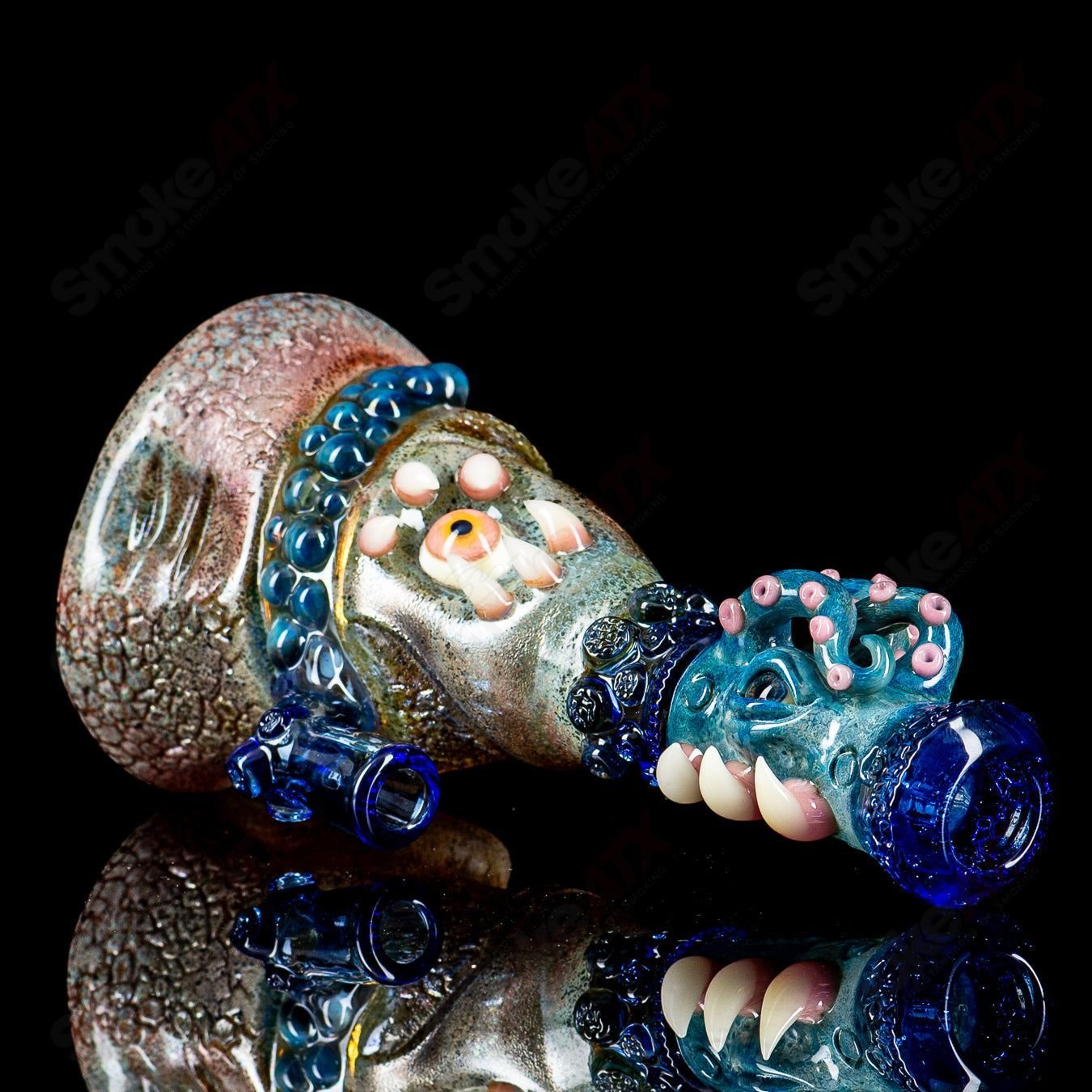 Salt Glass RipCurl Signed 2024 Heady Glass concentrate rig with colorful, intricate glass artwork and unique design details.