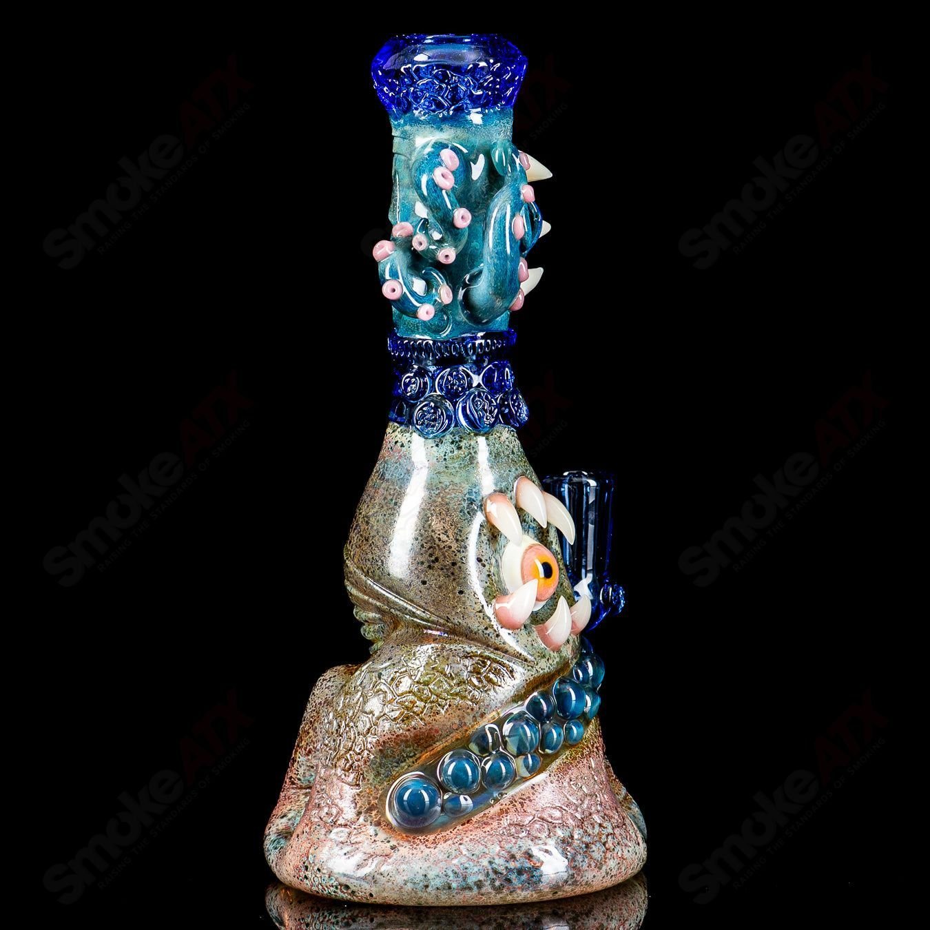 Salt Glass RipCurl Signed 2024 Heady Glass concentrate rig with intricate design and vibrant colors.