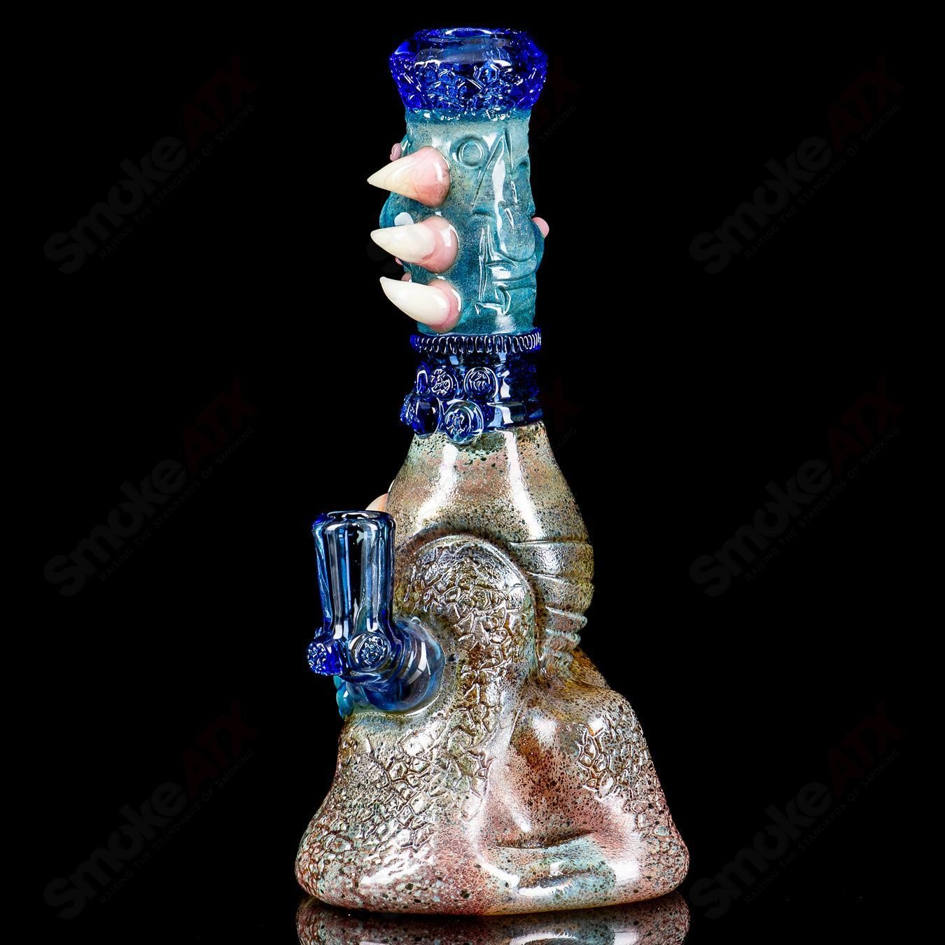 Salt Glass RipCurl Signed 2024 Heady Glass Concentrate Rig with intricate design and vibrant colors.