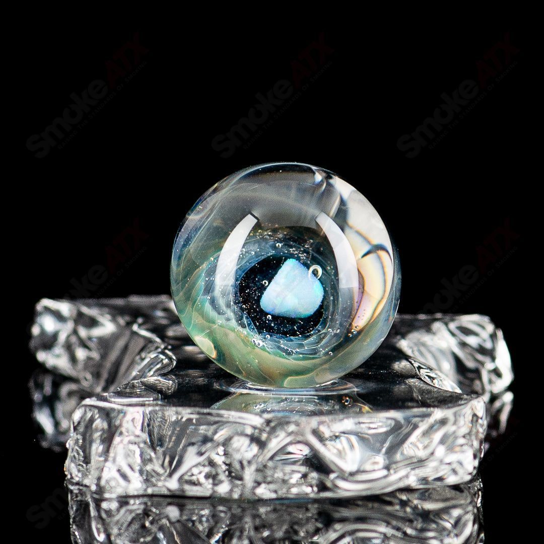 Opal Eye Cone Top Indo Glass from 710 Products, featuring a clear glass cone with an opal eye design on top.