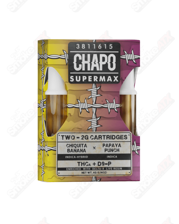 2000mg Chiquita Banana x Papaya Punch 2pk Duo Cartridge THCA / D9-P / D8 Supermax Chapo Extrax