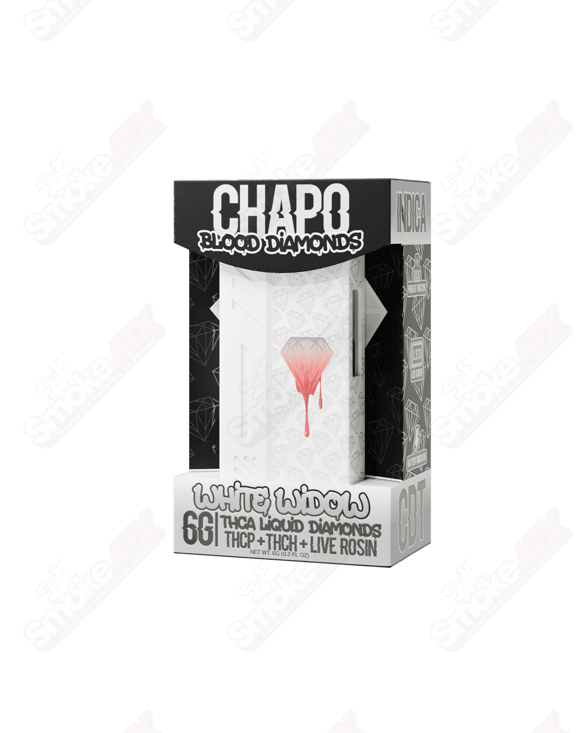 6000mg White Widow Blood Diamonds (THCA/THCP/THC-H) Disposable Chapo Extrax  | Smoke ATX