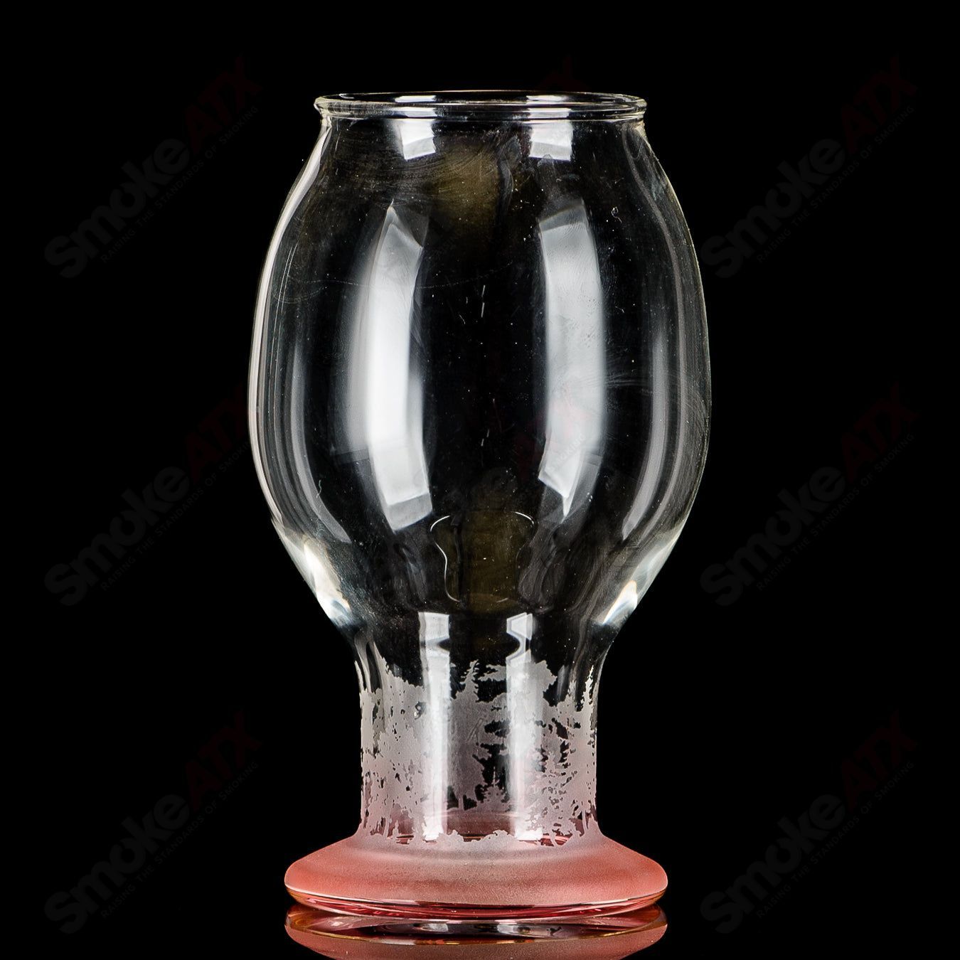 Rose pink Chad G Glass heady drinking goblet featuring a detailed design, perfect for stylish beverage servings.