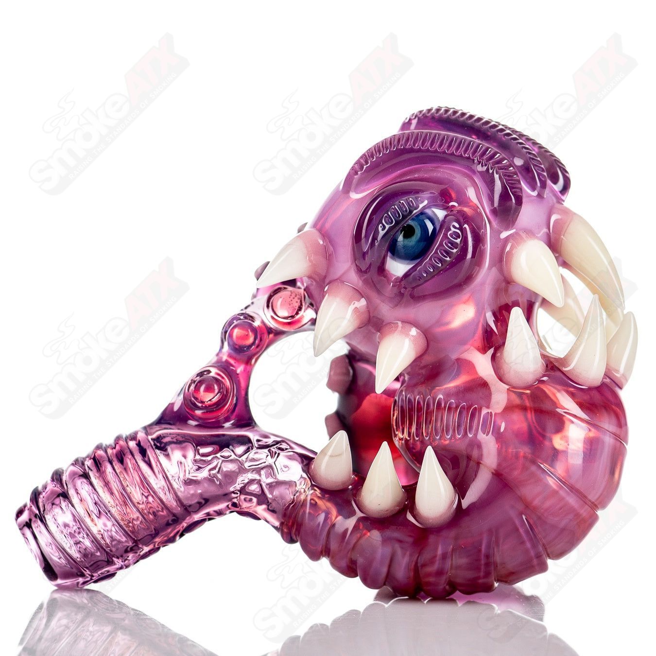 Royal Jelly Quasar Sherlock by Salt Glass, a clear heady glass Sherlock pipe with intricate design and durable craftsmanship.