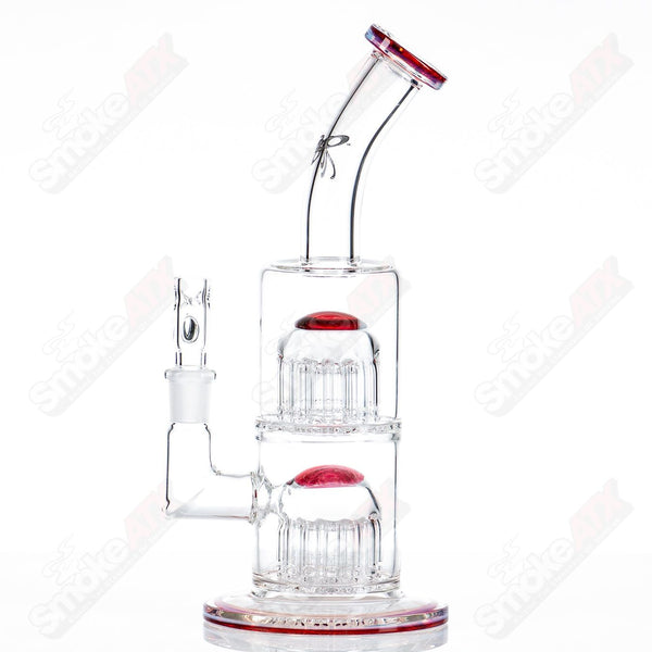 Double Micro 13/13 Arm Perc with worked sections by Toro Glass