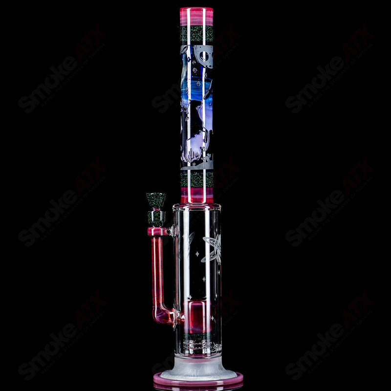 #2 Straight Tube w/ Gridded Percs by Subliminal Glass