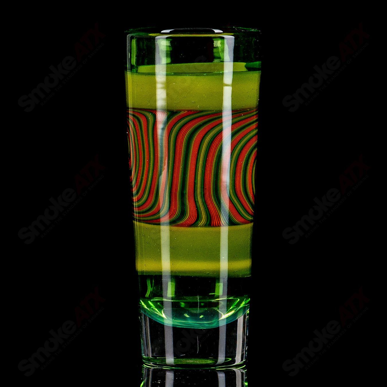 Green Wigwag Shot Glass Don Chile Ortega - Smoke ATX 
