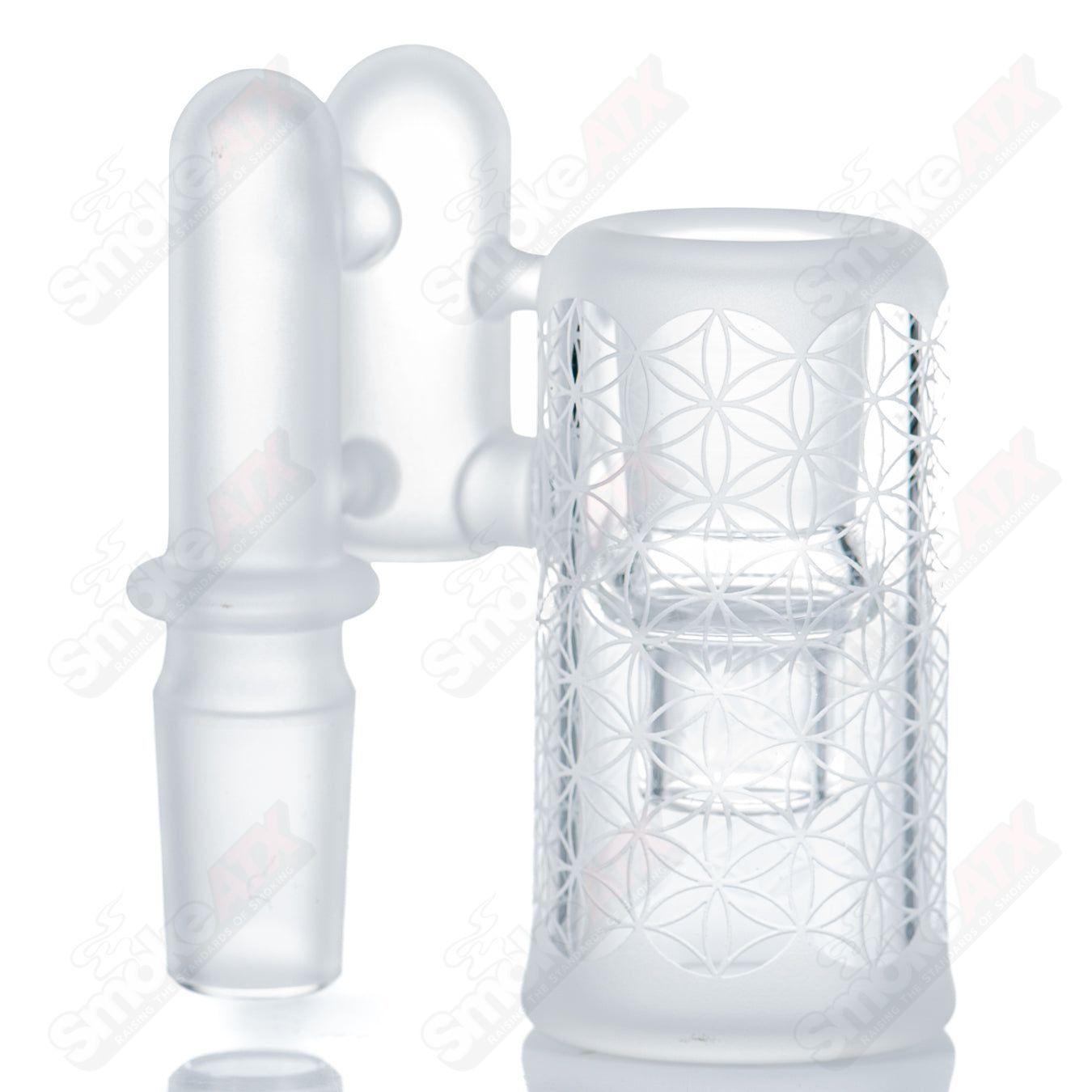 Sacred-G 18mm Dry Catch by SOL Glassworks, heady glass piece with intricate design for dry catching in water pipes.