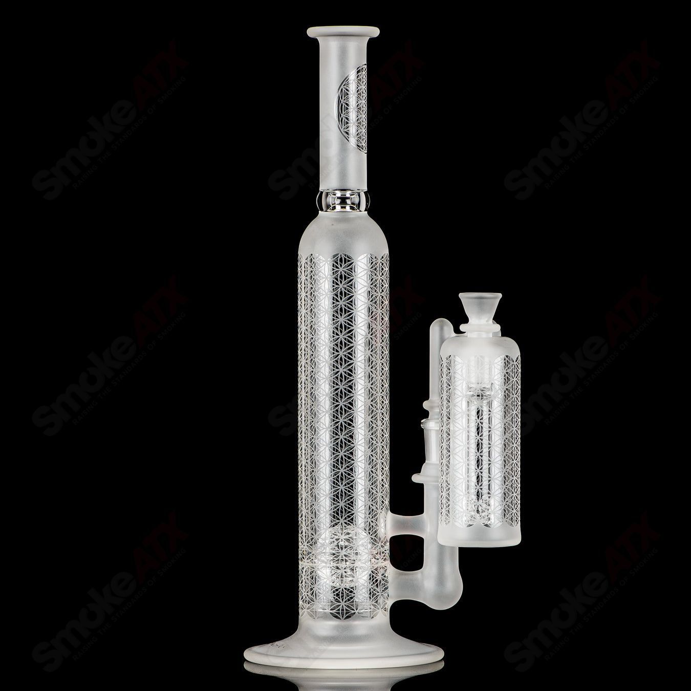 Sacred - G SoL50 Lace - Sphere SET (Matching Ash Catcher & Revelry Scout 17" Hard Case) SoL Glassworks - Smoke ATX