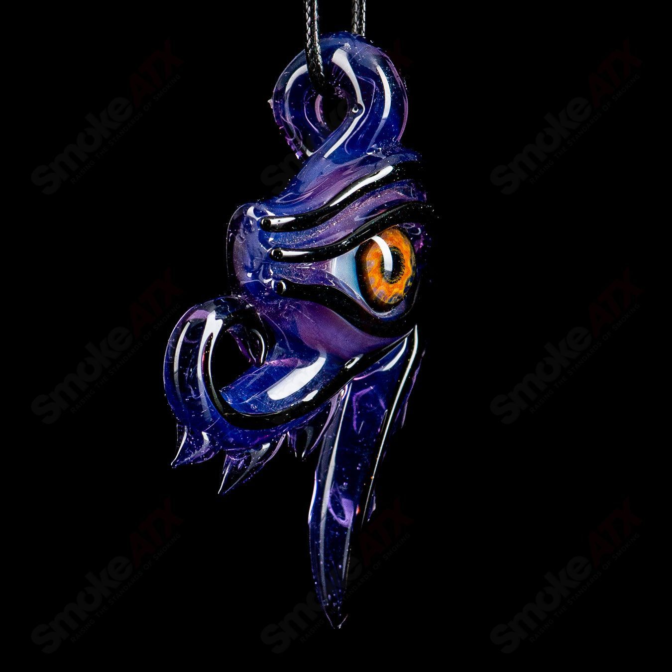 Eye of Horus Pendant by Mako Glass - Smoke ATX 