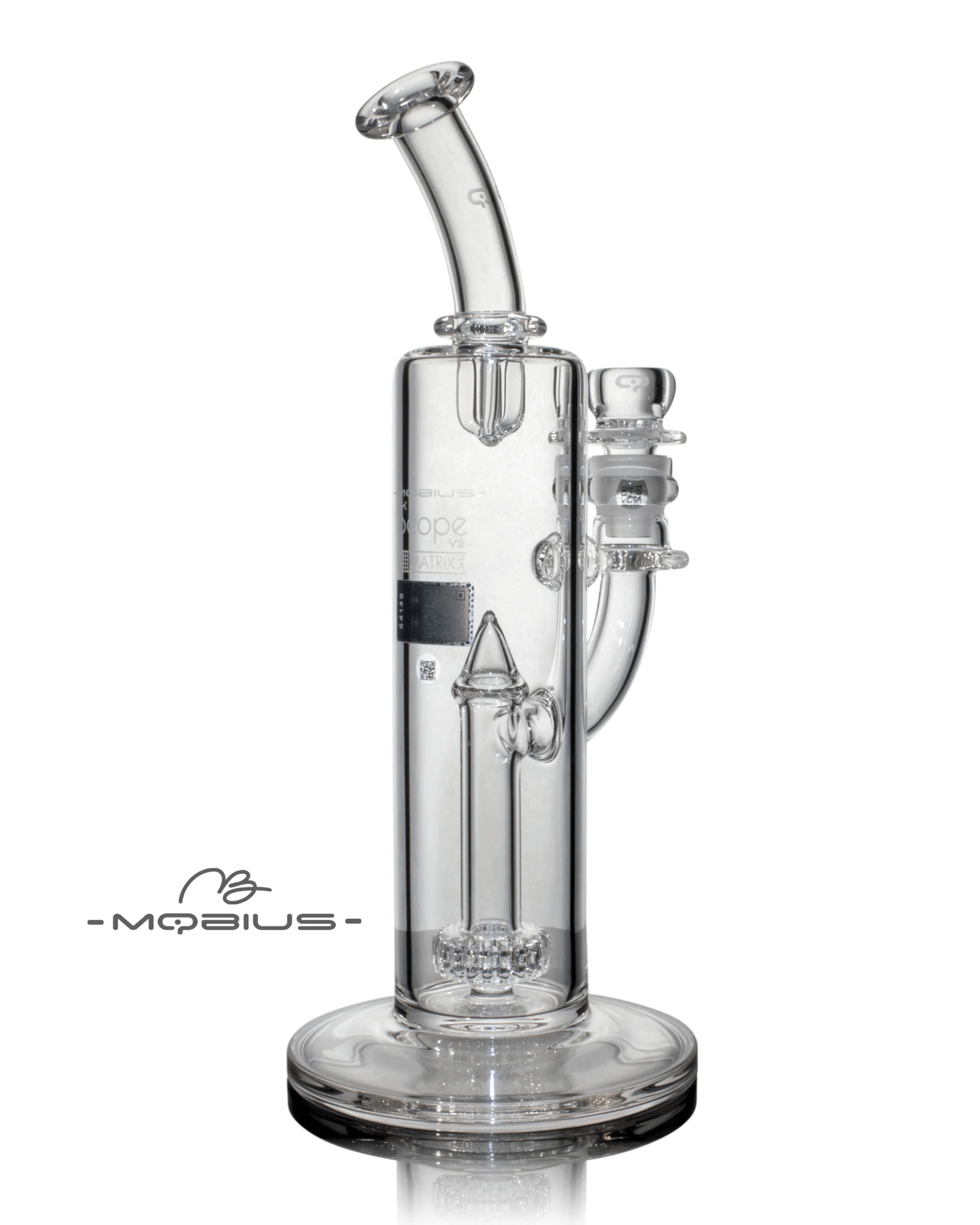 Clear Mobius Scope Matrix V2 2025 glass straight tube for smoking, featuring a sleek design and high-quality craftsmanship.