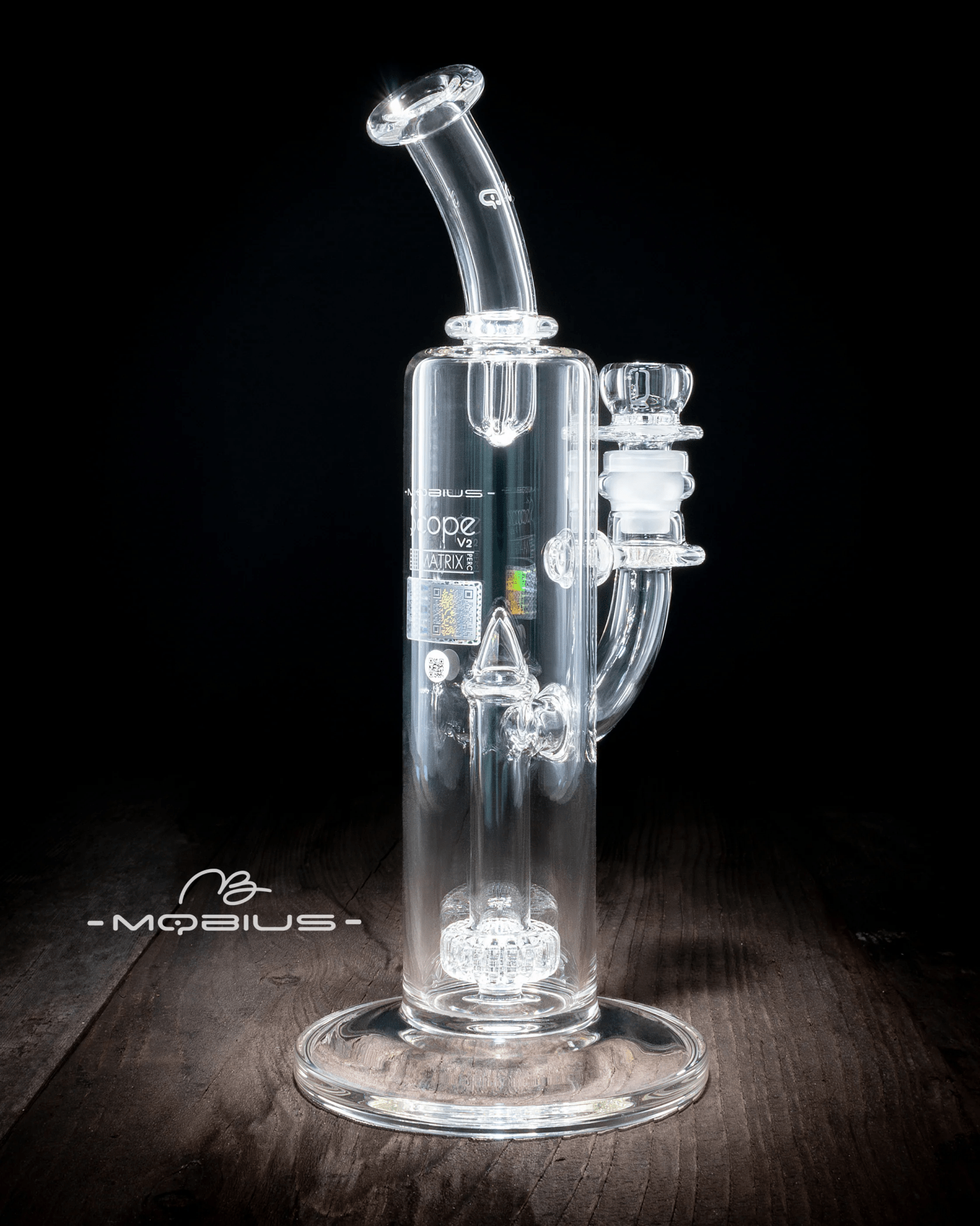 Clear Mobius Scope Matrix V2 2025 glass straight tube for smoking, featuring a sleek design and high-quality craftsmanship.