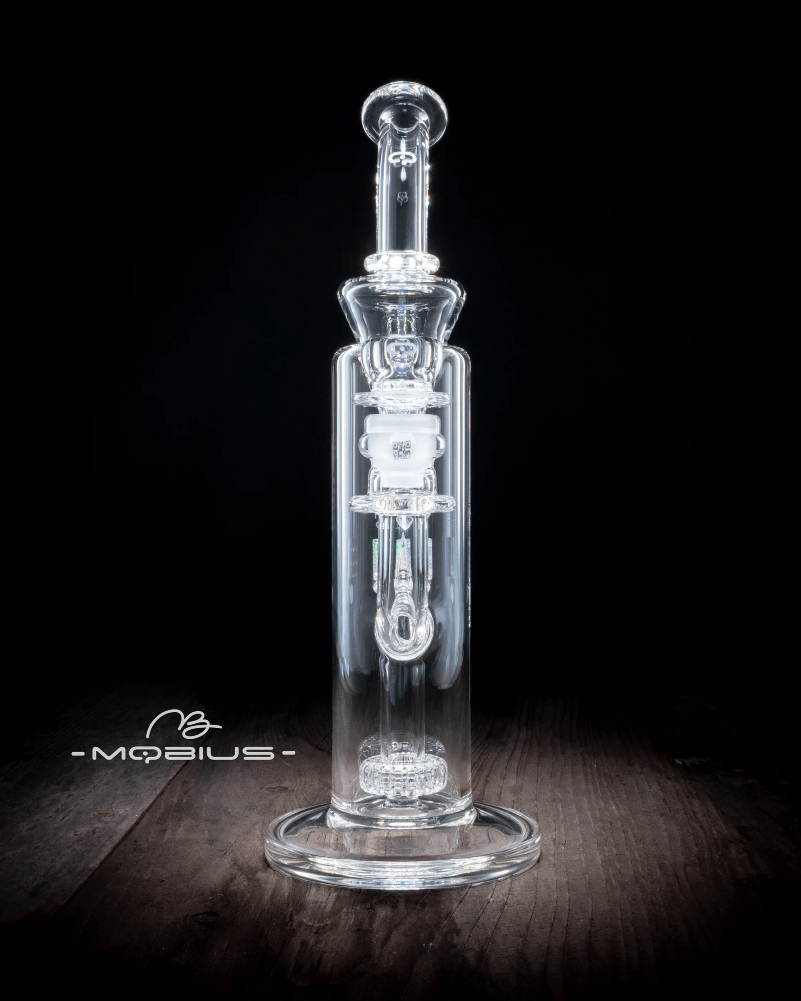 Clear Scope Matrix V2 Mobius glass straight tube with SplashTrap for smooth hits and durability.