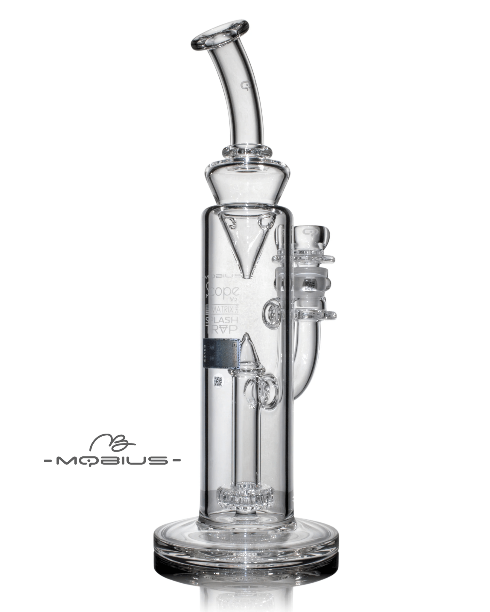 Mobius Scope Matrix V2 Clear glass straight tube with Splashtrap Mobius design for smooth smoking experience
