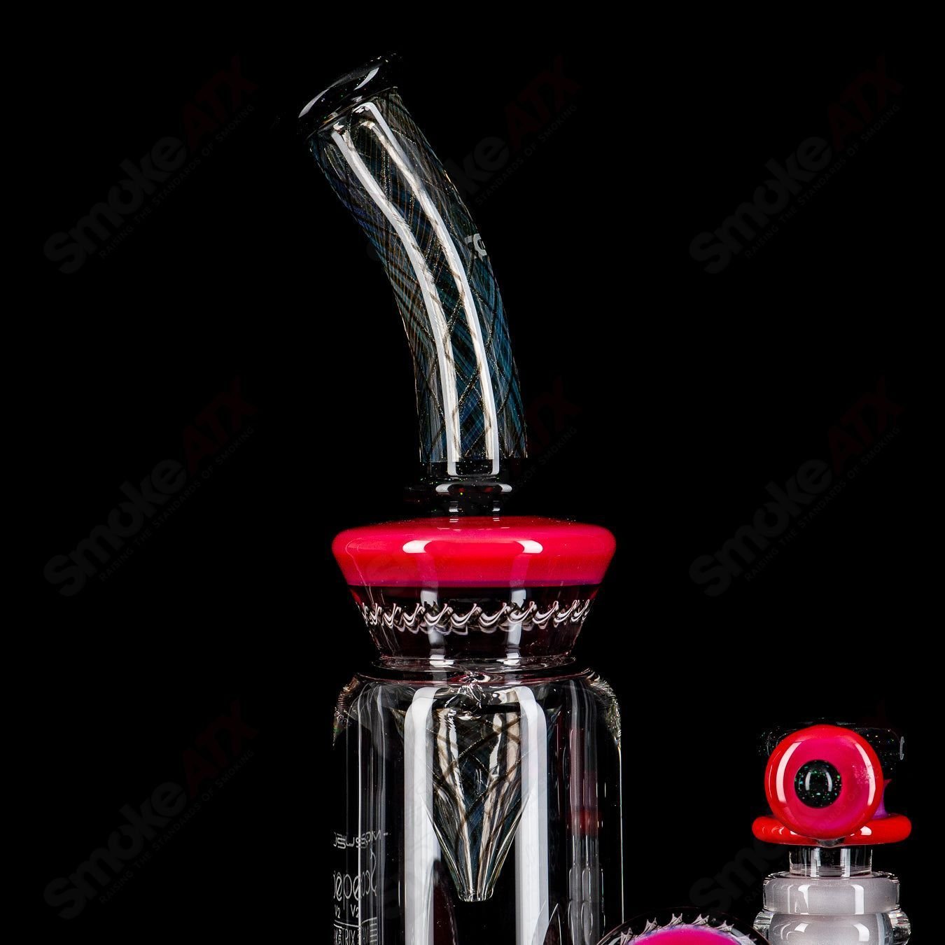 Mobius Scope Matrix V2 Elements straight glass tube with splash trap, featuring Mobius branding and clear glass design.