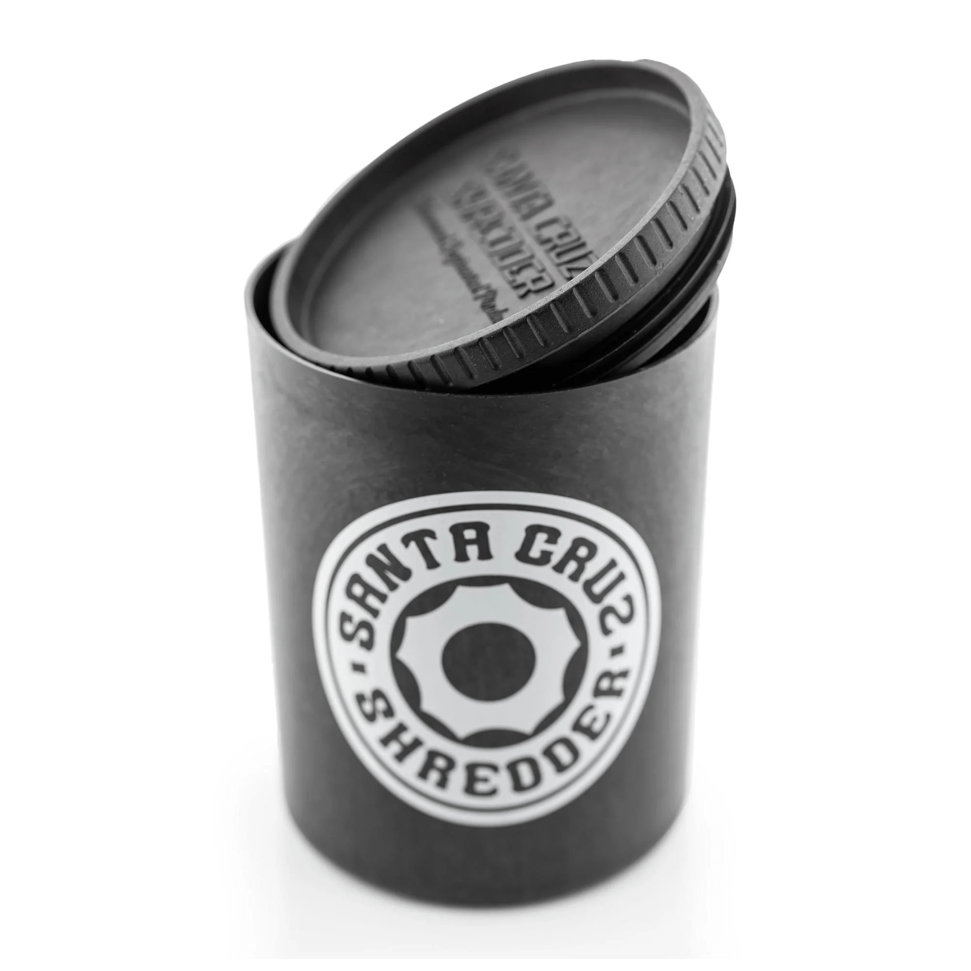 Santa Cruz Shredder SCS Hemp Stash Jar, clear container with hemp-themed design for storing herbs and cannabis.