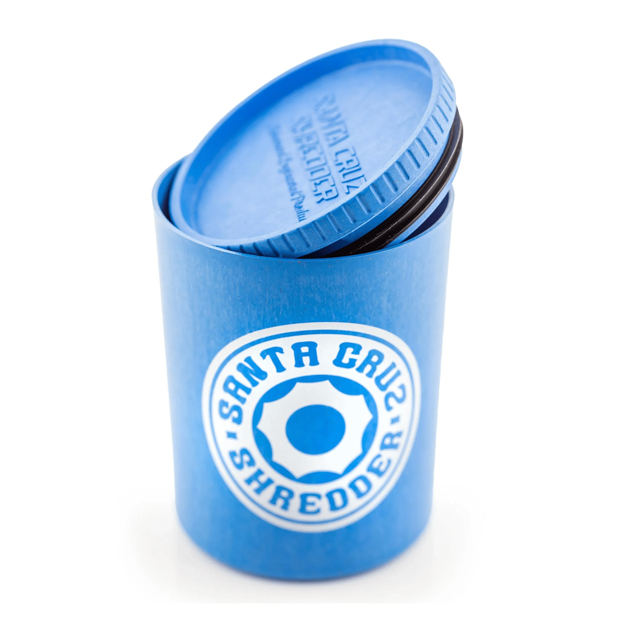 Santa Cruz Shredder SCS Hemp Stash Jar, a clear glass container with hemp-themed design for storing herbs securely.