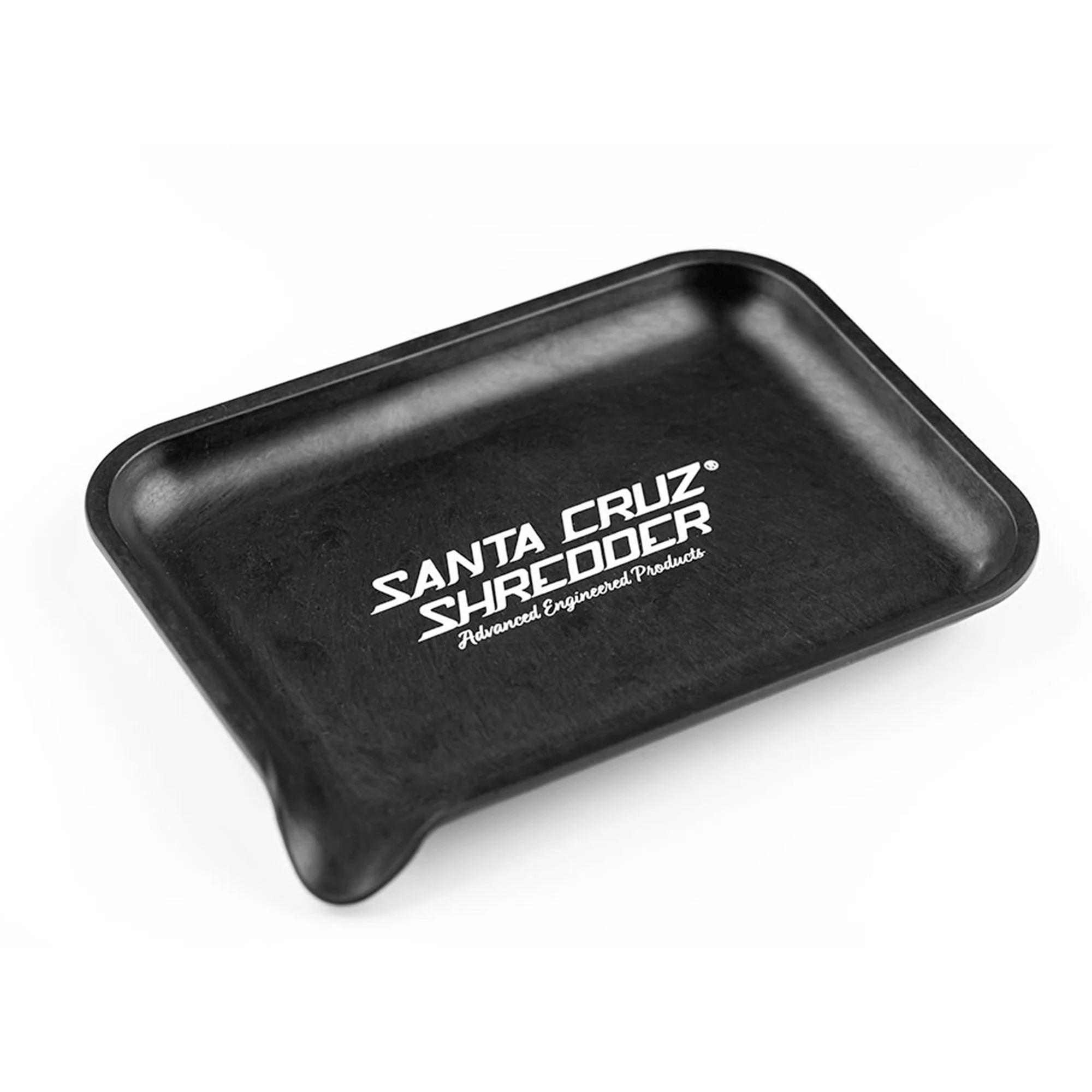 Small hemp rolling tray by Santa Cruz Shredder with SCS branding, designed for rolling herbs and cannabis accessories.