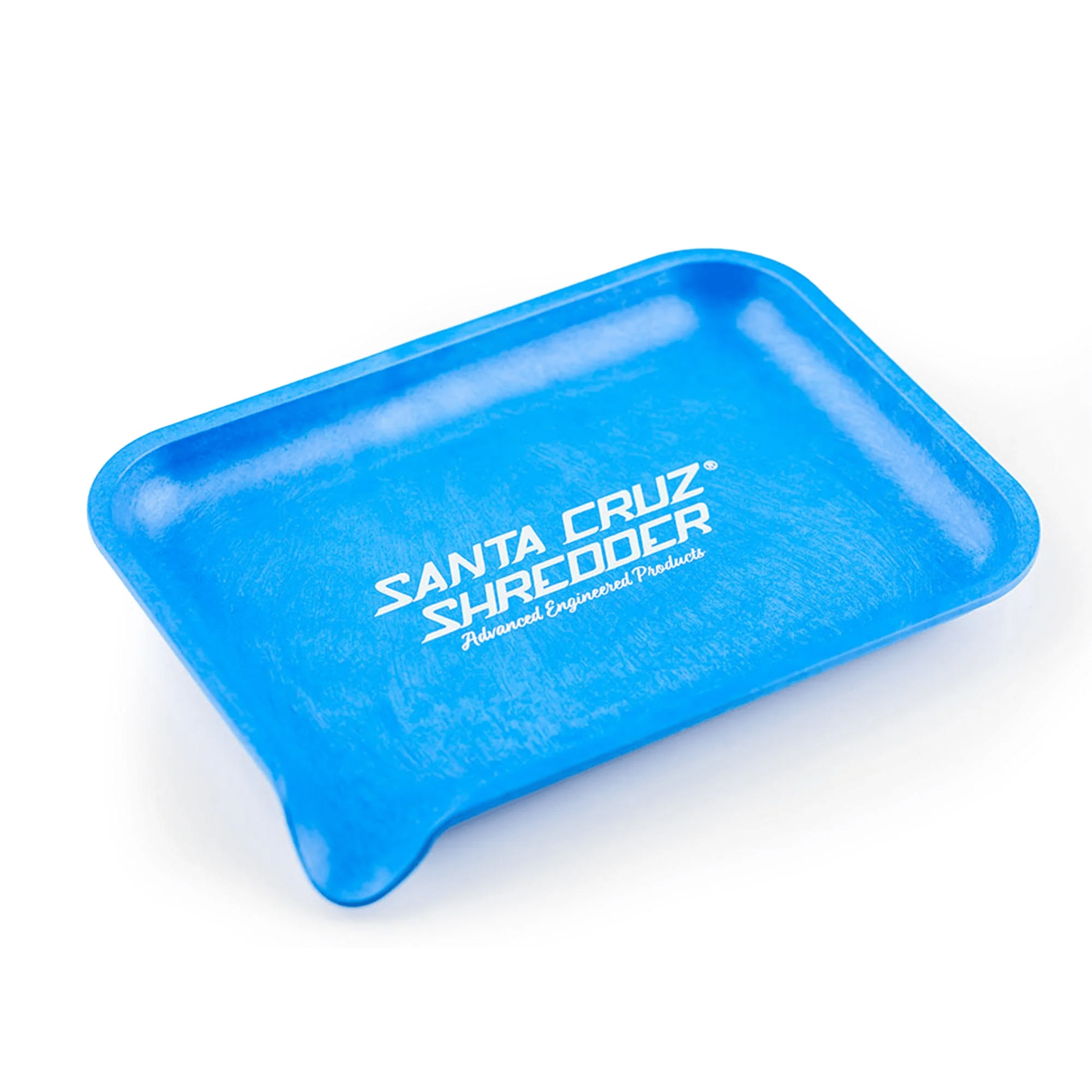 Santa Cruz Shredder SCS small hemp rolling tray with grinder slots, featuring a compact design and hemp-themed artwork.