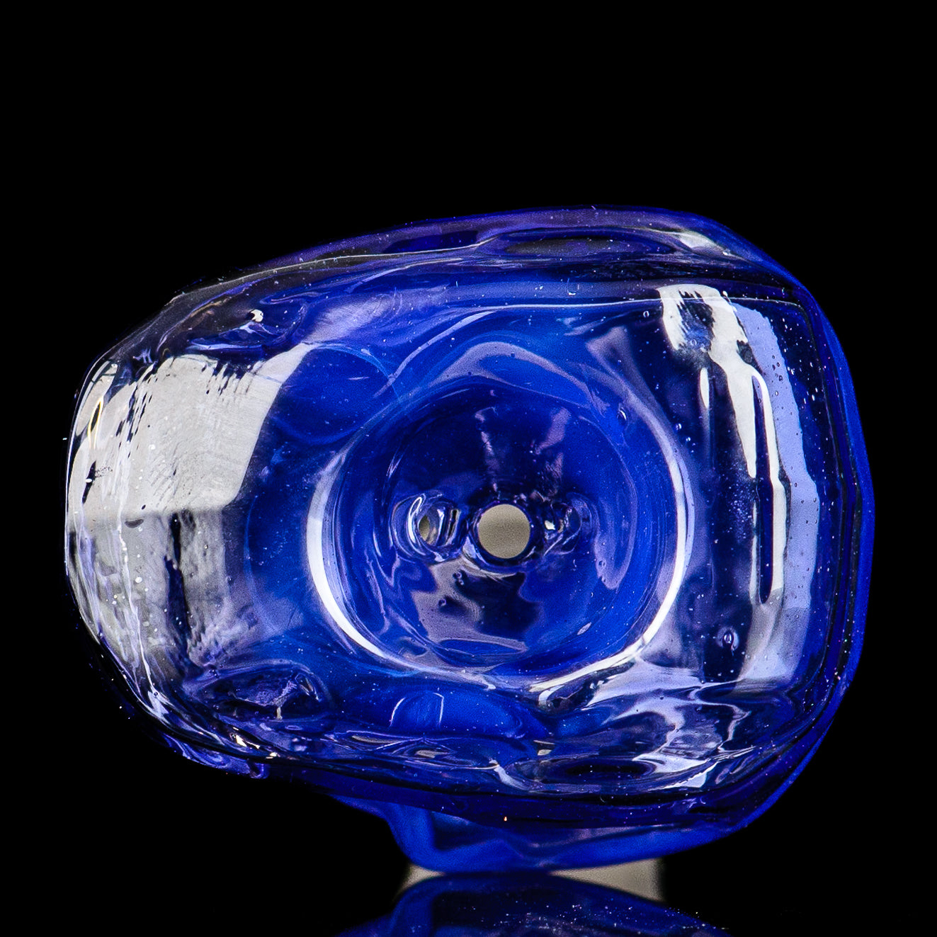 Smoke ATX 18mm Halo Slide glass bowl by Tony Kazy featuring a sleek, circular design and clear glass construction.