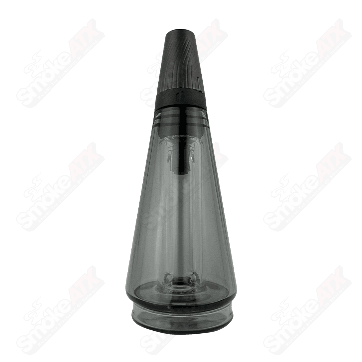 Shadow black Puffco Travel Glass Peak Pro for Puffco Tops, featuring sleek black design and durable glass construction.
