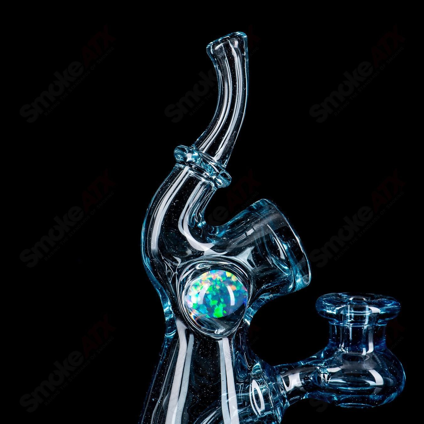 Sherlock Bottle Set by JMass, a heady glass concentrate rig with intricate design and clear glass construction.
