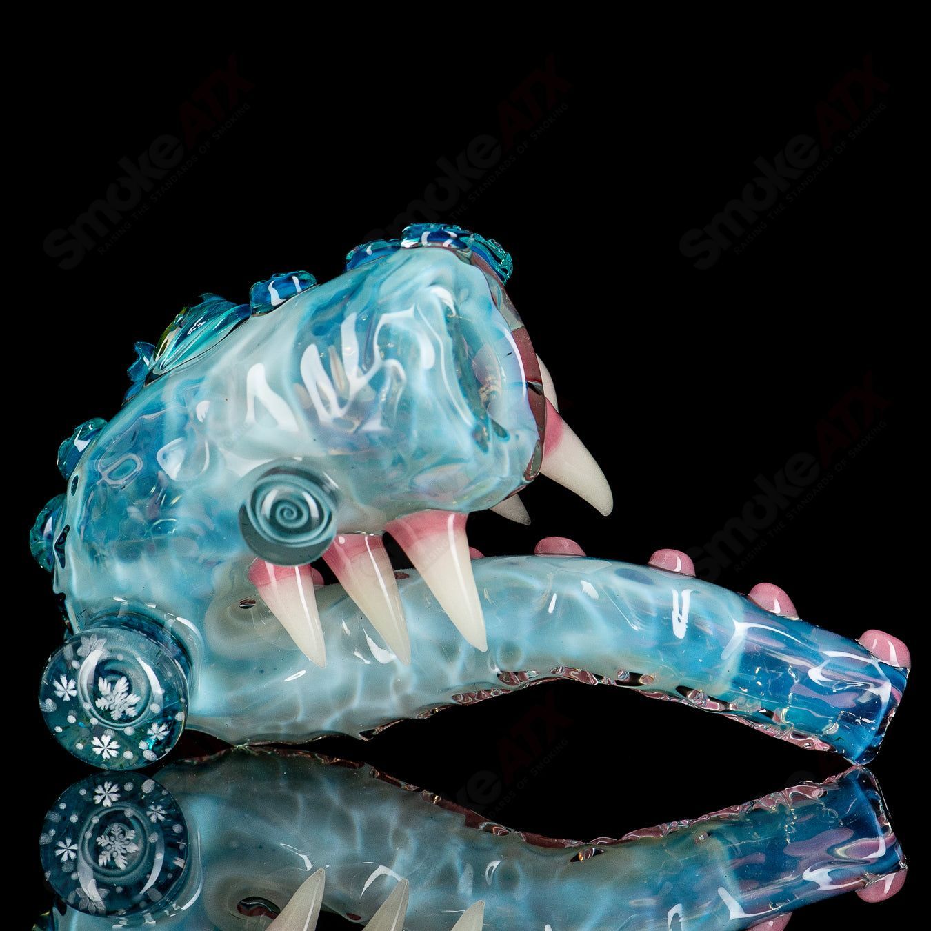 Salt Glass Sherlock heady glass pipe designed by Chaka, featuring a detailed Sherlock Holmes-inspired design.