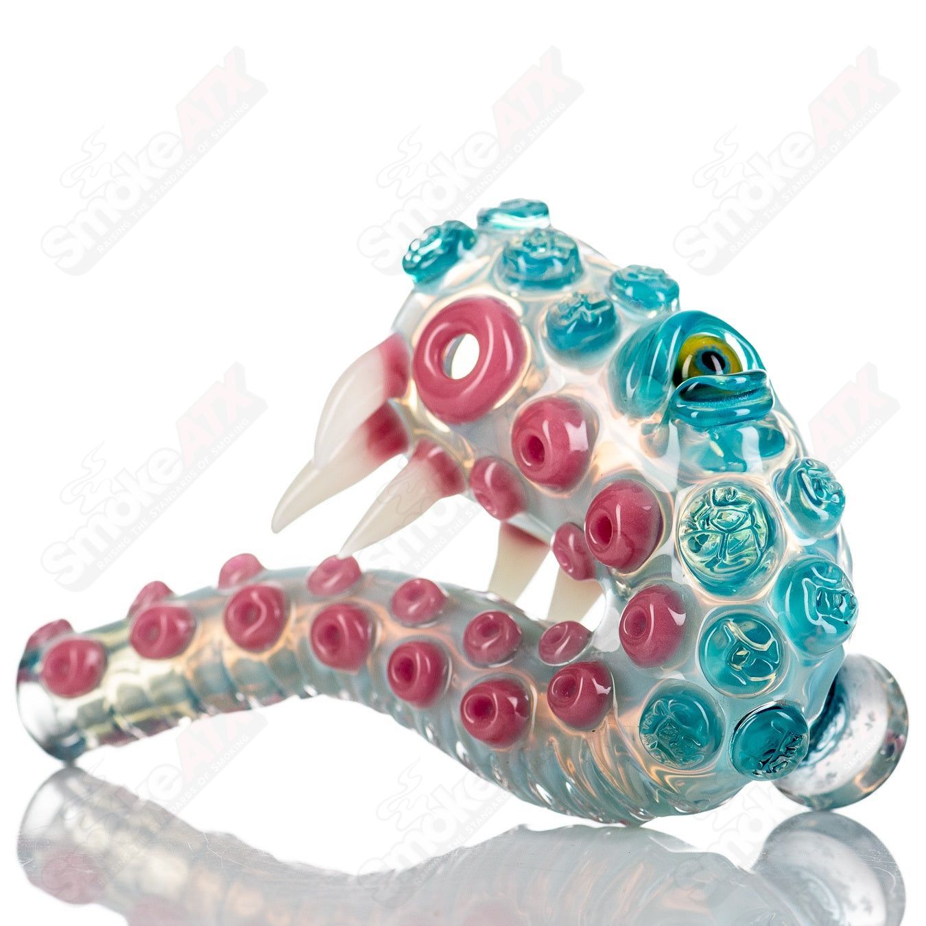 Heady glass Sherlock pipe by Salt Glass, featuring intricate design and clear glass construction for smooth use.