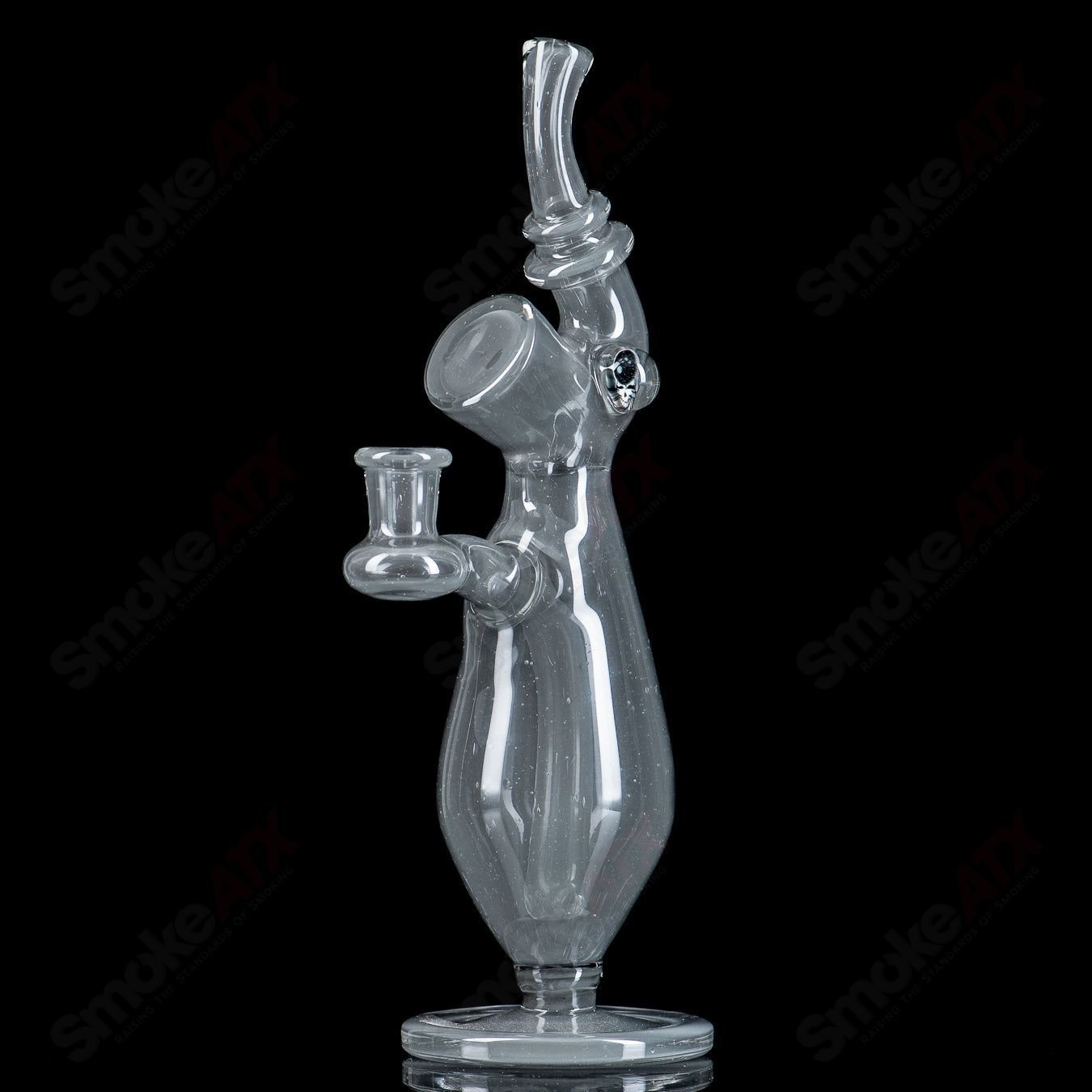 Sherlock W Matching Cap Bottle by JMass, a heady glass concentrate rig with intricate design and matching cap for stylish use.