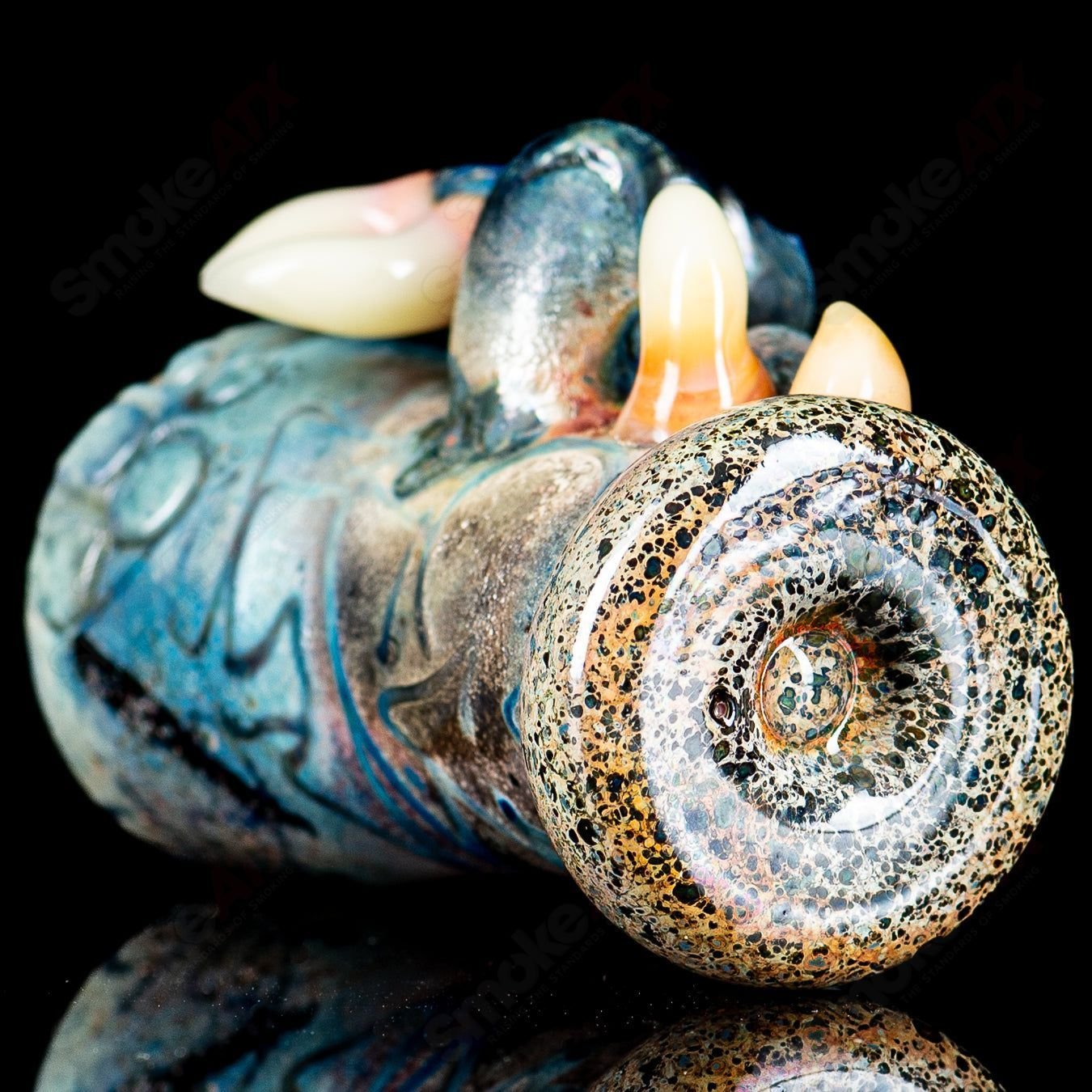 Signed 2013 Salt Glass shot glass featuring colorful heady glass design, perfect for collectors and enthusiasts.