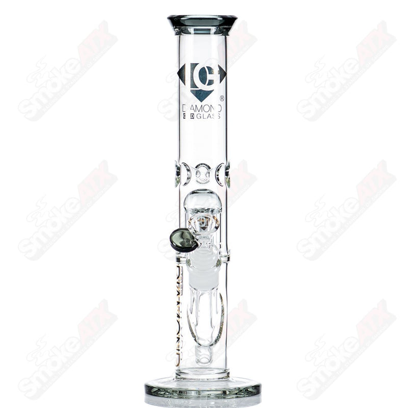 12" 6-Arm Straight Tube (Smoke) Diamond Glass