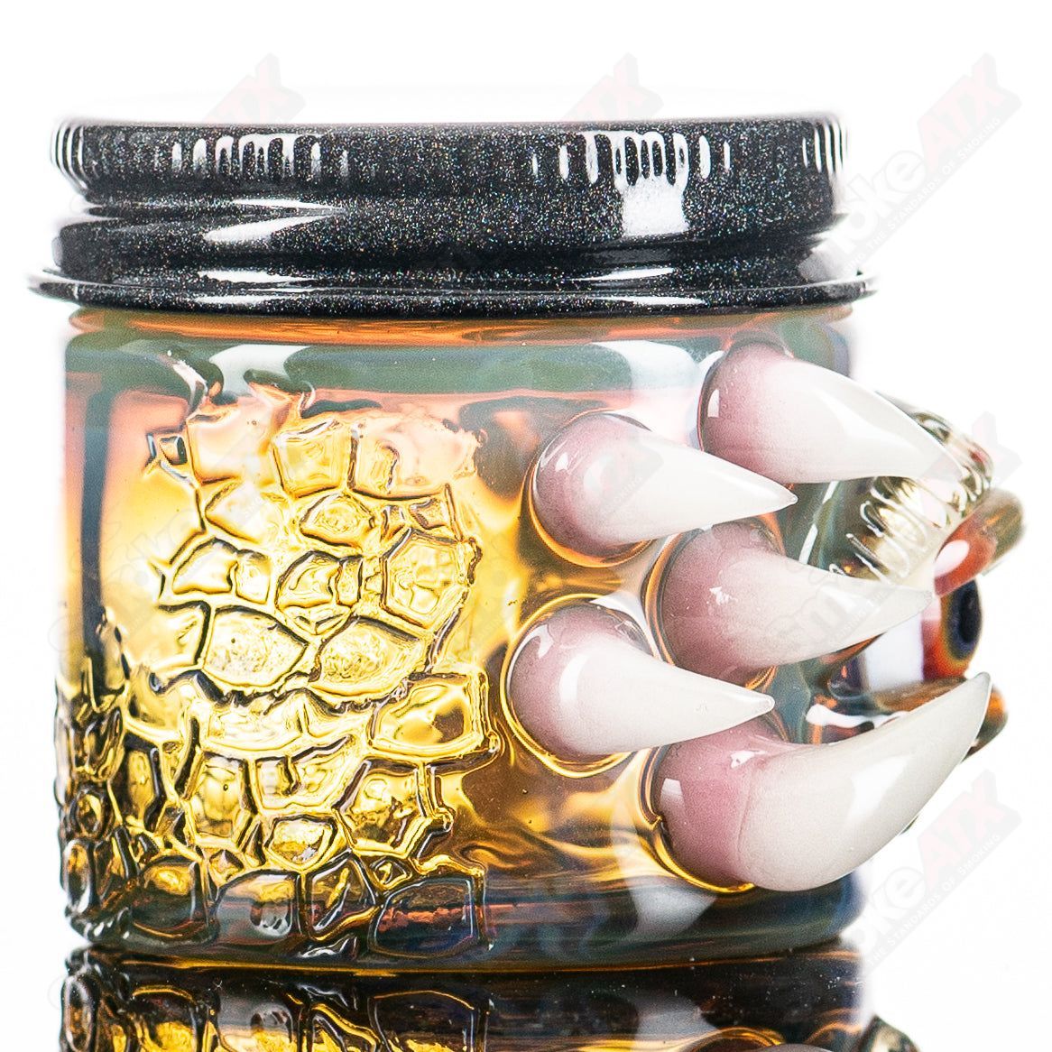Silver Amber serum CFL glass jar with lid from Baller Jar X Salt, designed for storing skincare or cosmetic products.