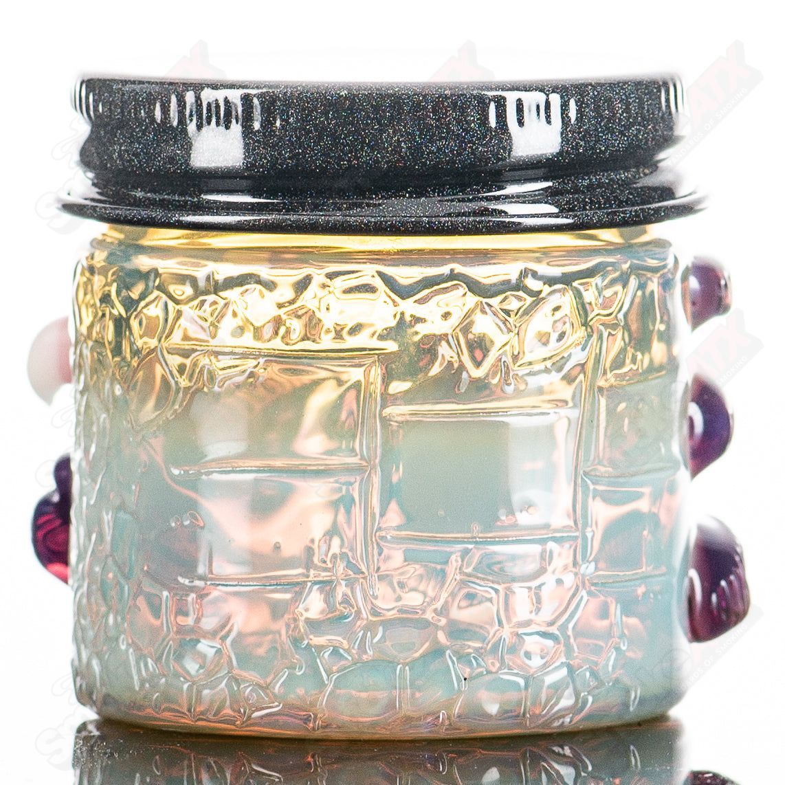 Silver Cloud Royal Jelly glass jar by Baller Jar X Salt, featuring a sleek container with a silver cloud design for storing royal jelly.