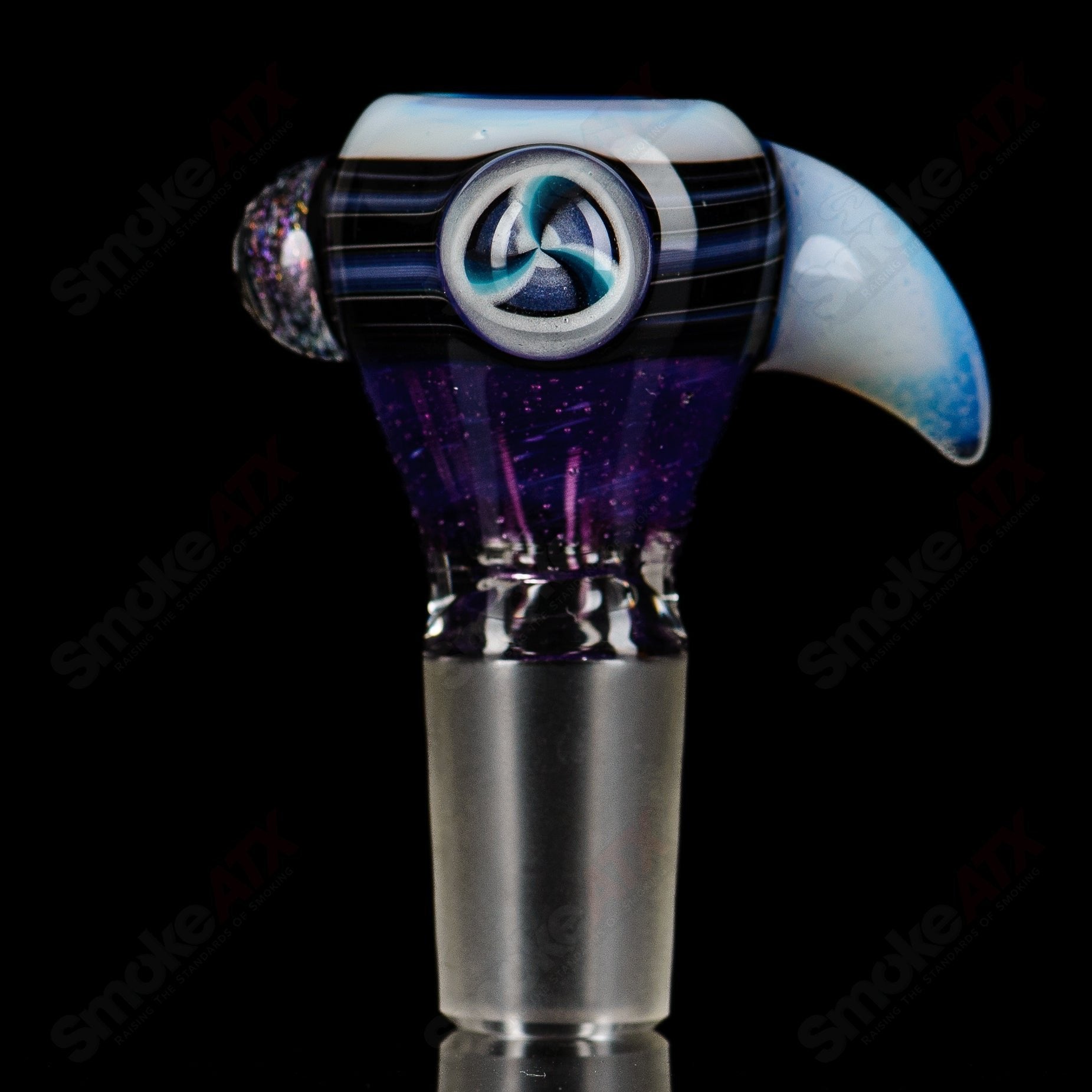 #9 18mm Color Worked Slide Bowl Jeremy from Oregon - Smoke ATX 