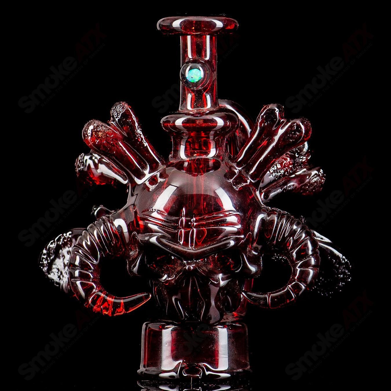 Skull Puffco Top by Grime Glass - Smoke ATX