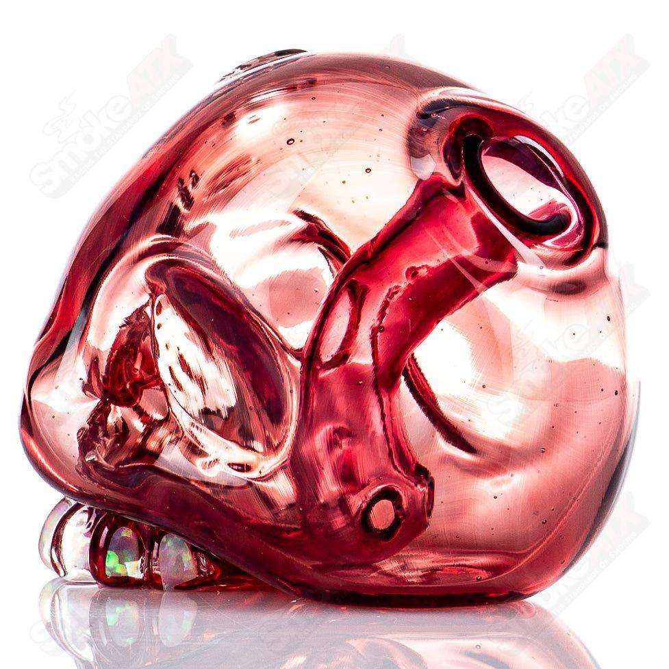Carsten Carlile Skull Shredder heady glass concentrate rig with intricate skull design and detailed glasswork.