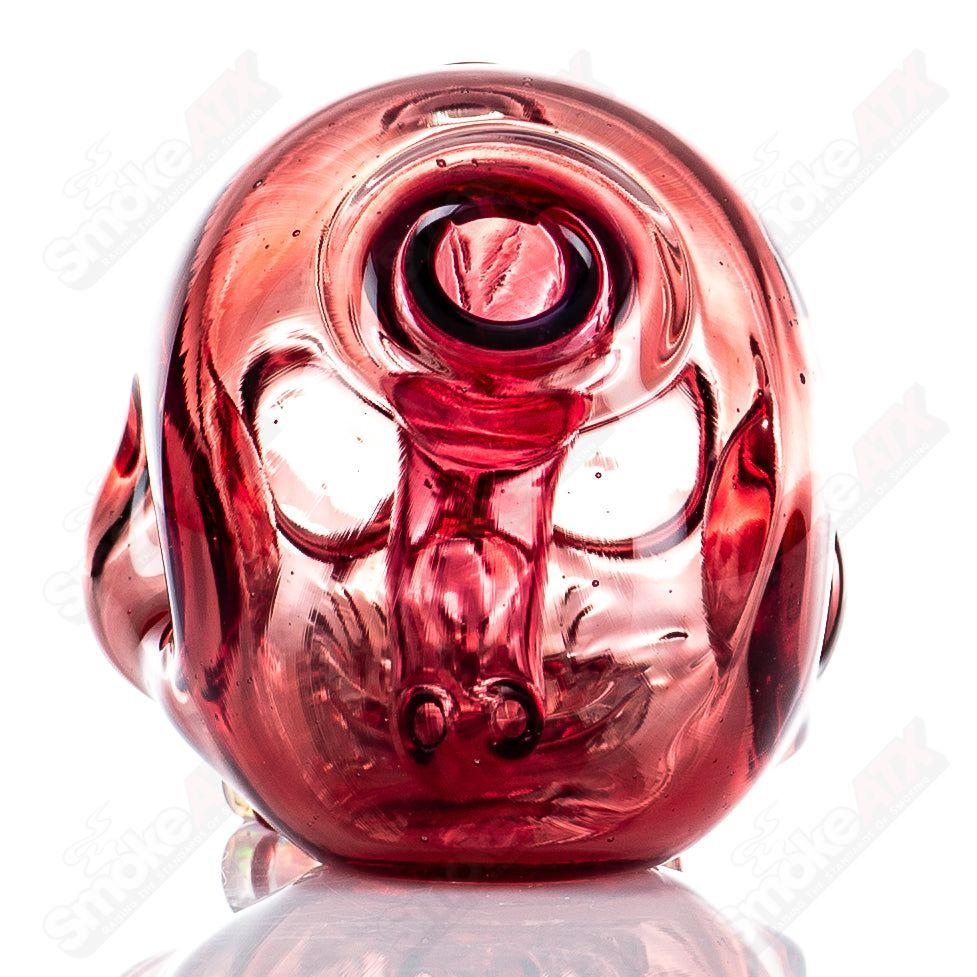 Carsten Carlile Skull Shredder Heady Glass concentrate rig featuring a detailed skull design and artistic glasswork.