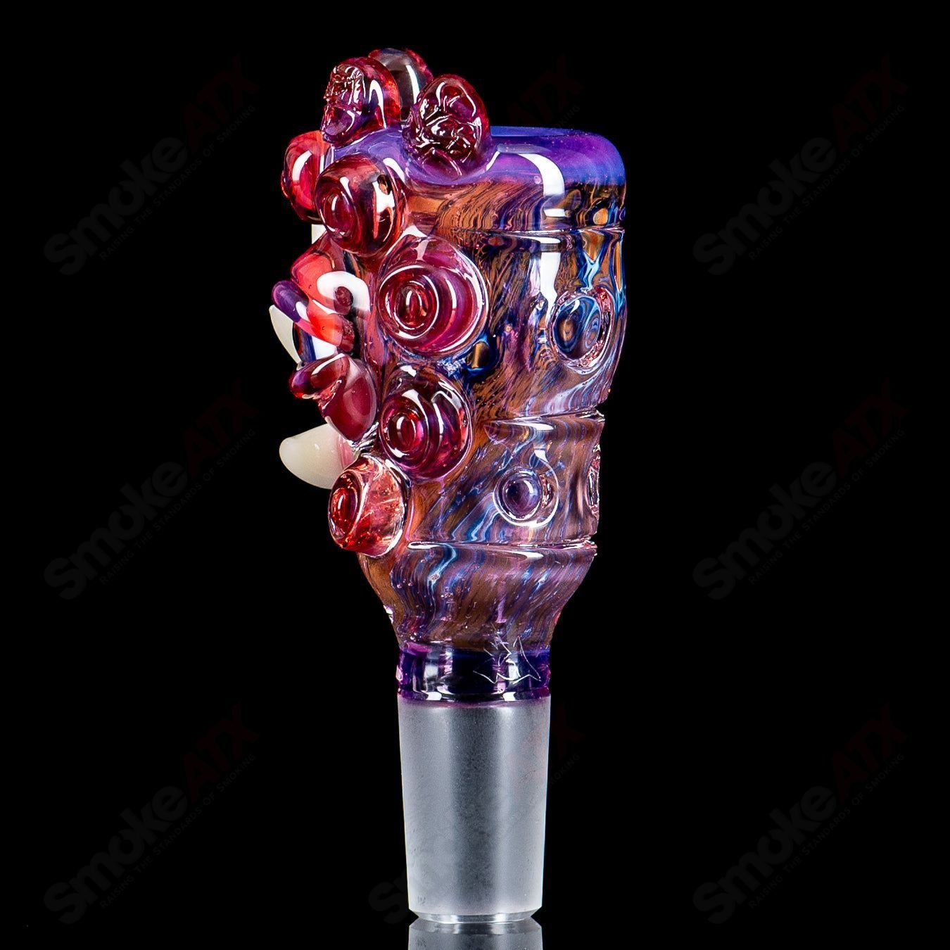 Salt Glass Slide by Nobody Glass x SALT, clear heady glass bowl with intricate designs for smoking accessories.