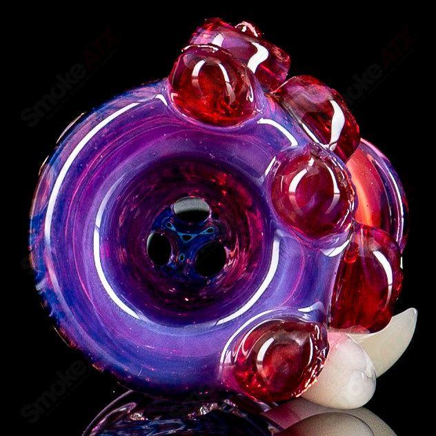 Colorful Salt Glass heady glass slide by Nobody Glass x SALT with intricate design and clear glass bowl for smoking accessories.
