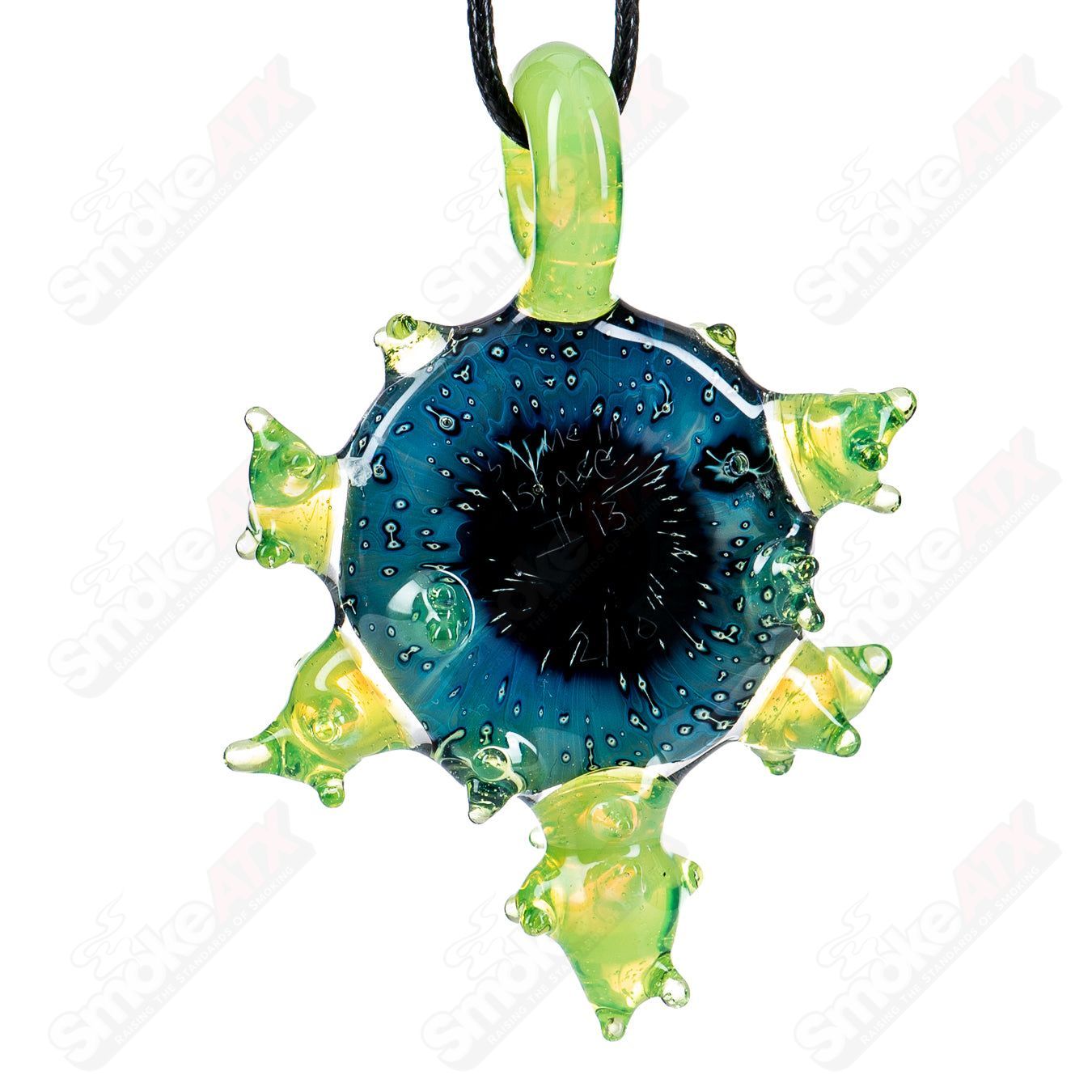 Slime In Space Pendant (Signed II'13 2/10) by Gemini Glass - Smoke ATX