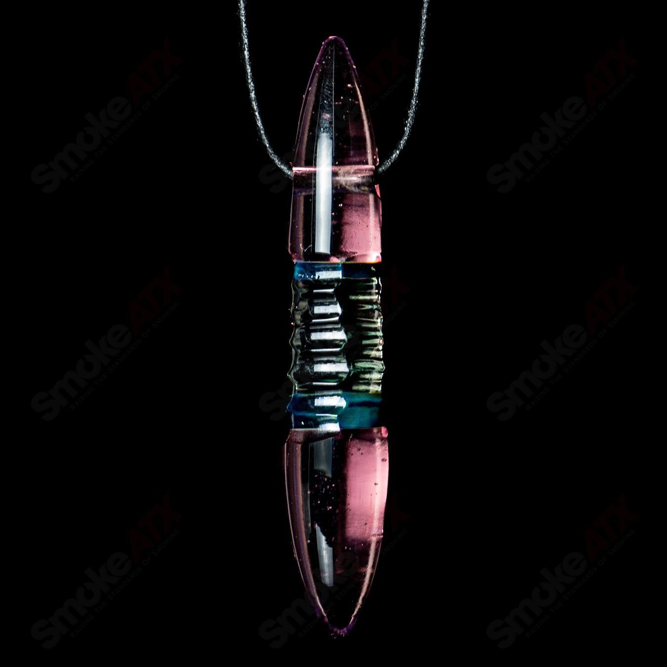 Small CFL Bullet Pendant (205) by Carver B Glass - Smoke ATX