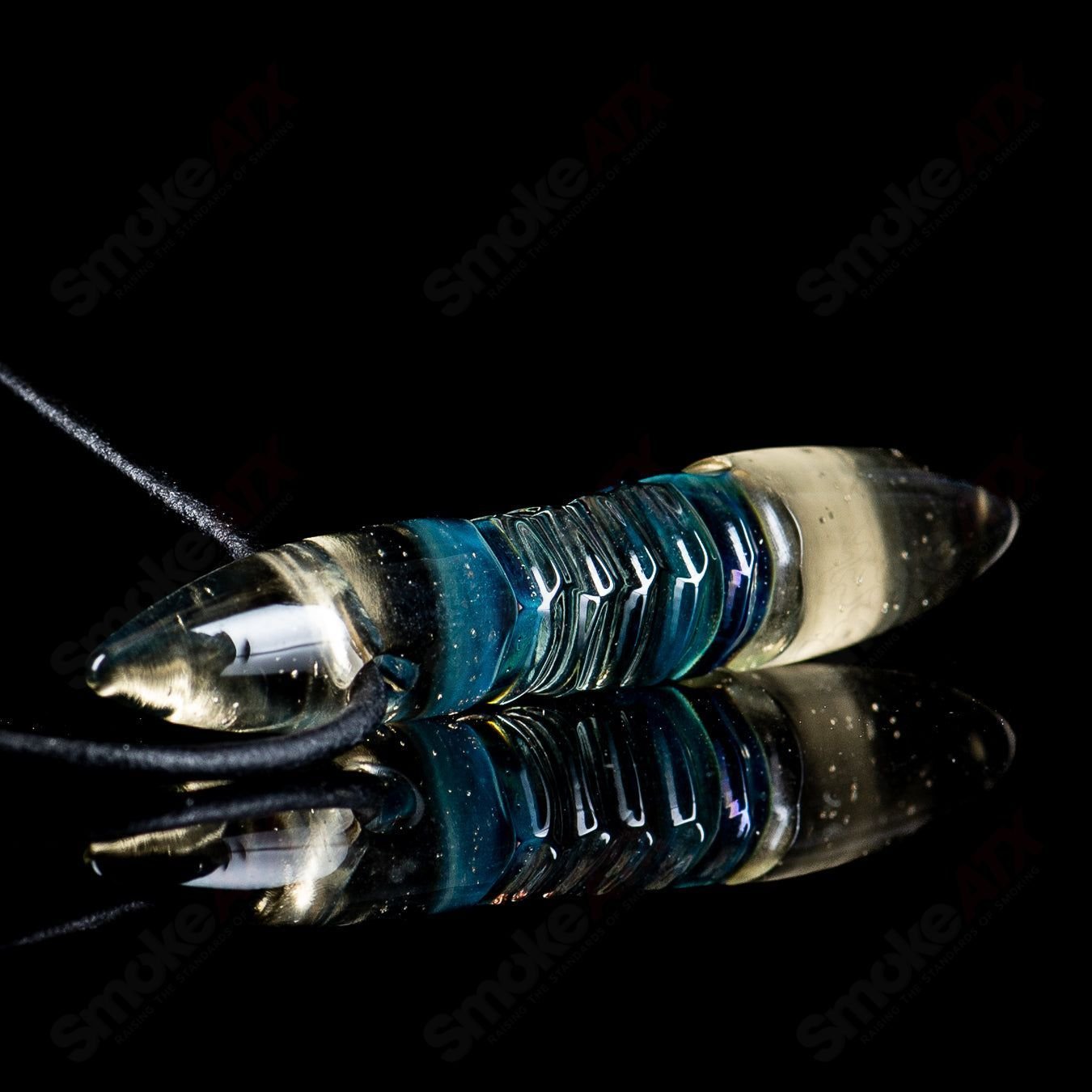 Small CFL Bullet Pendant (205) by Carver B Glass - Smoke ATX