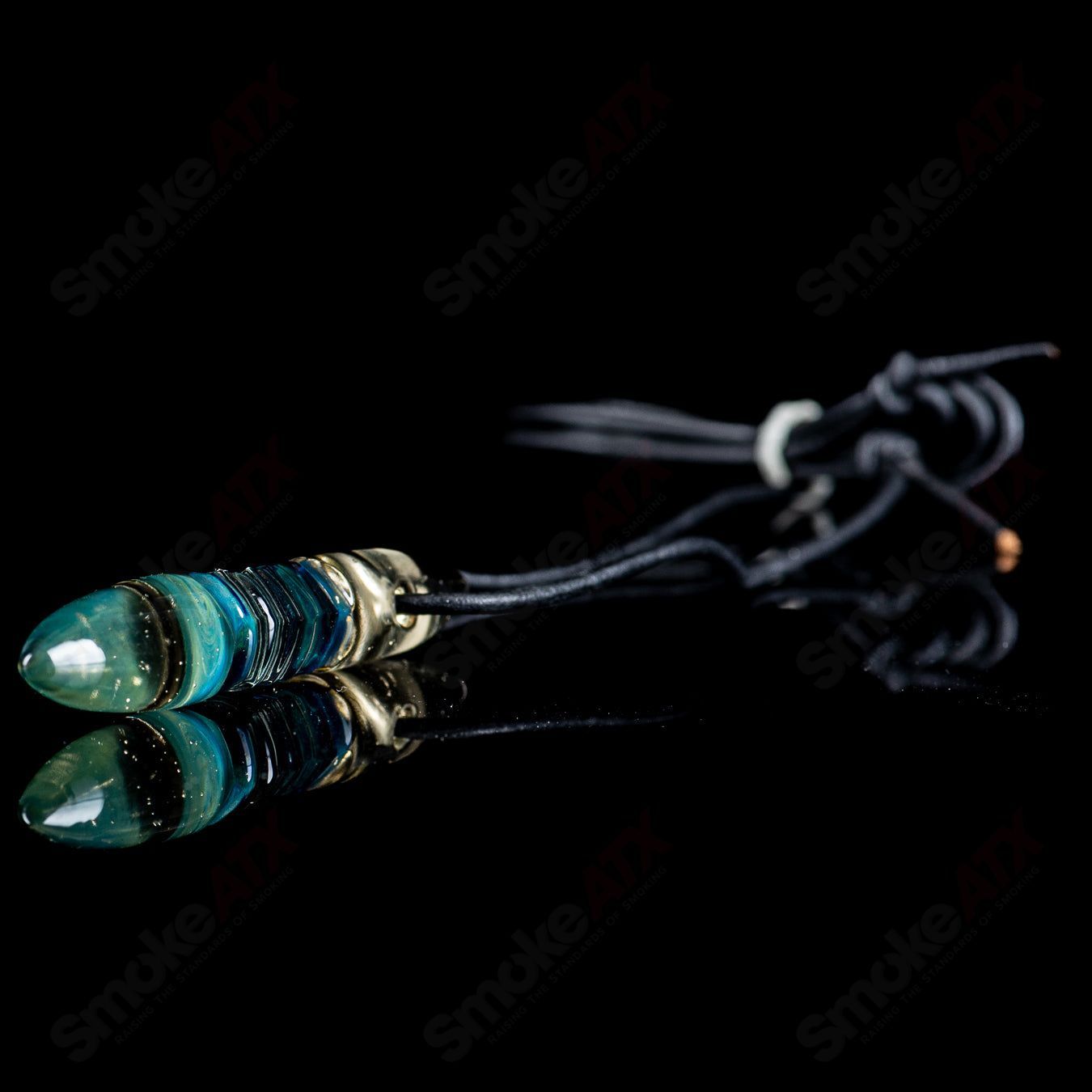 Small CFL Bullet Pendant (205) by Carver B Glass - Smoke ATX