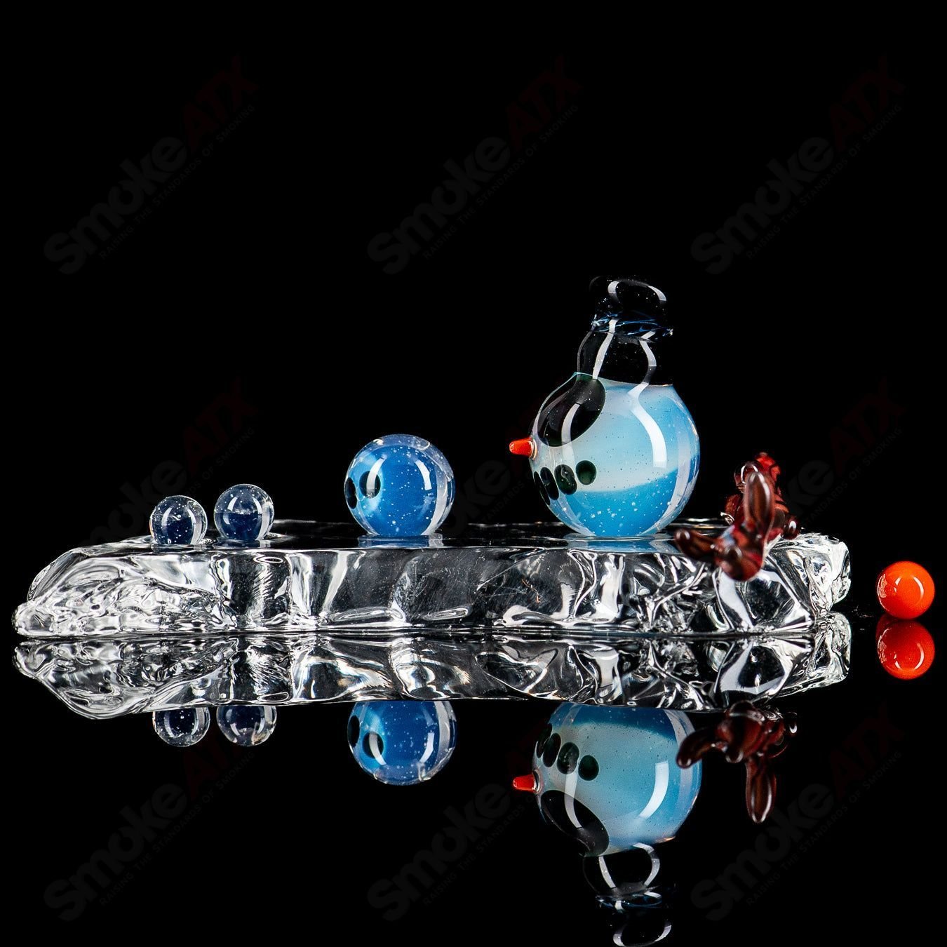 Snowman Slurper Set Indo Glass - Smoke ATX