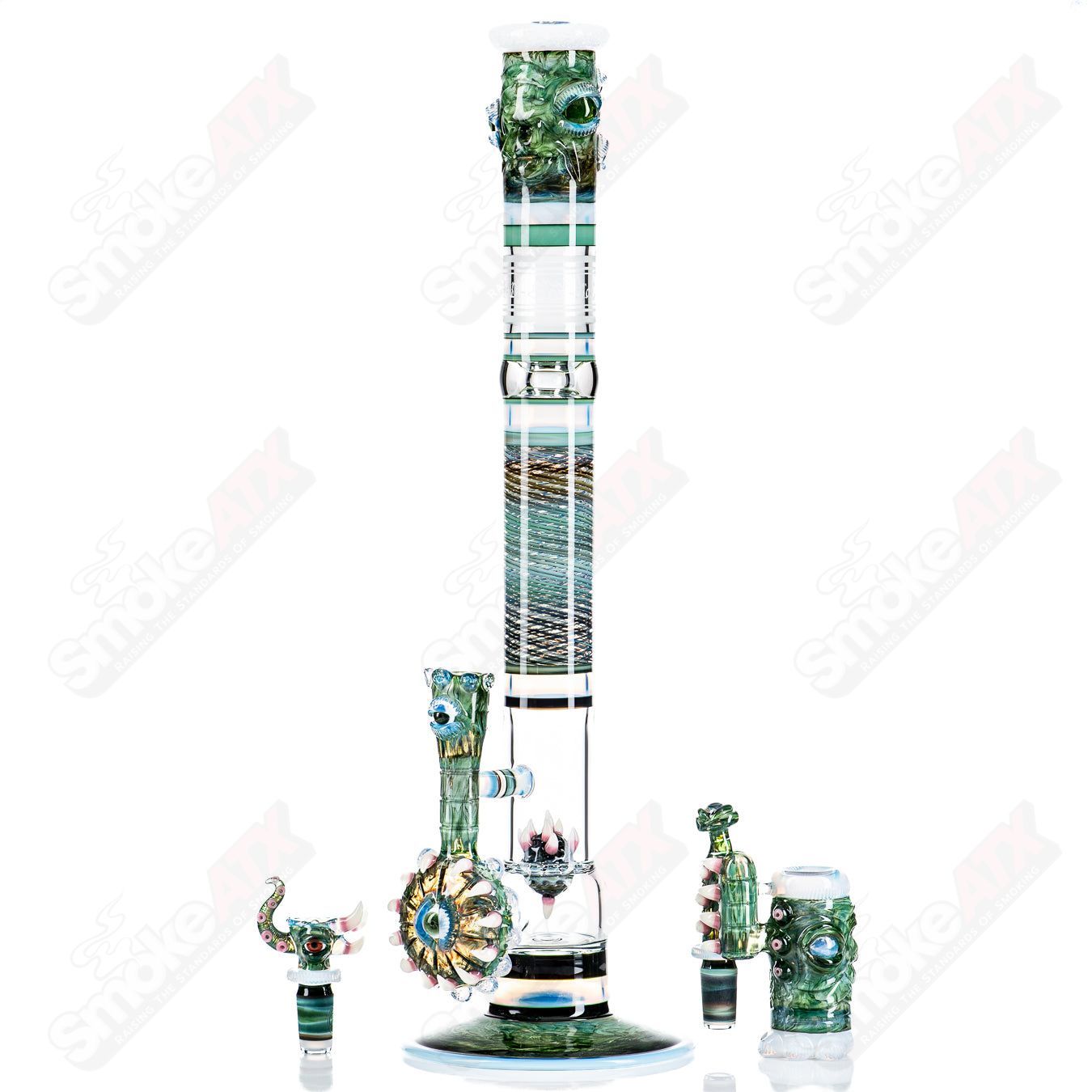 SoL - 45 Lace Sphere & Dry Catcher Set by Salt x SoL Glassworks - Smoke ATX